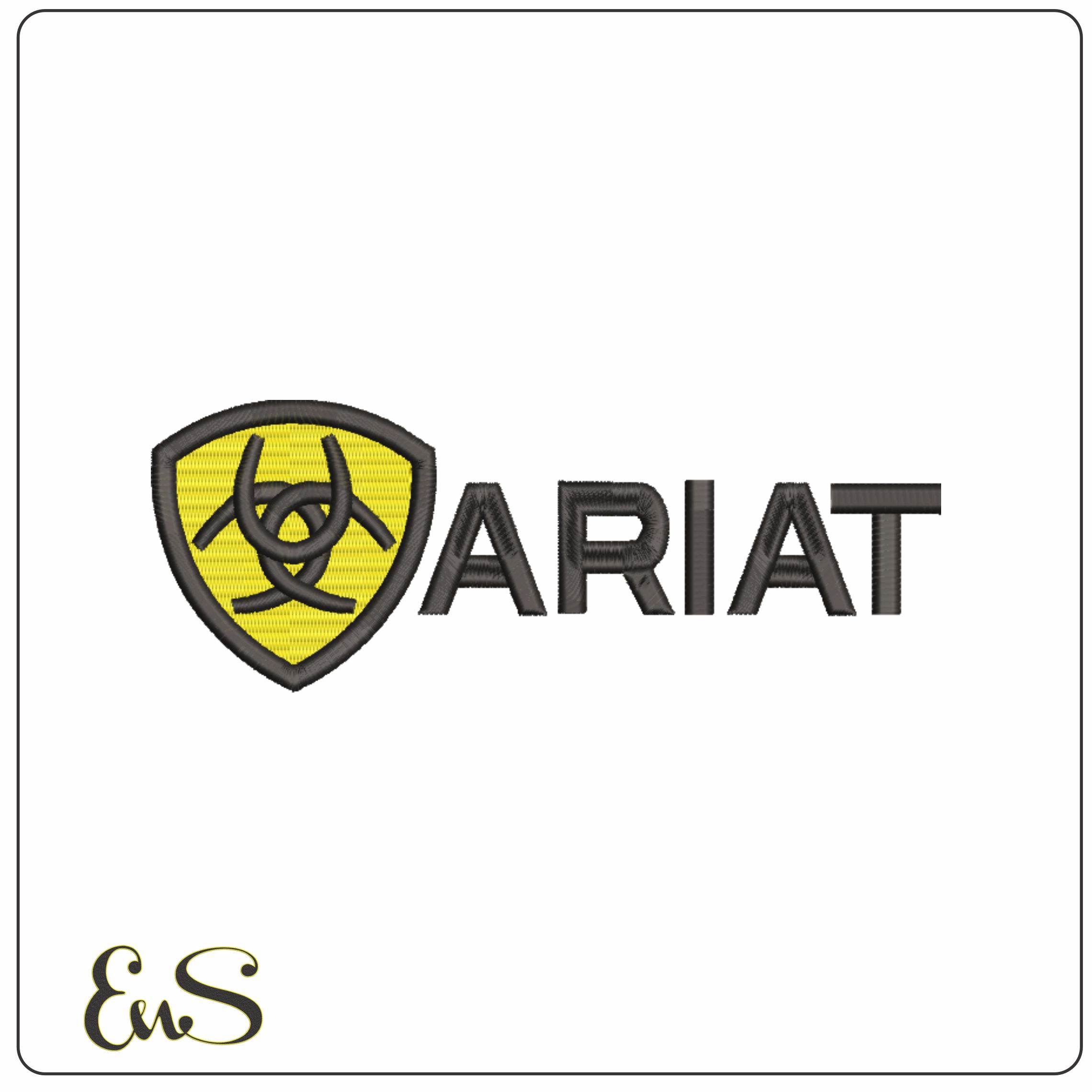 Yellow Ariat Emblem-Elegant embroidery design file - instant download