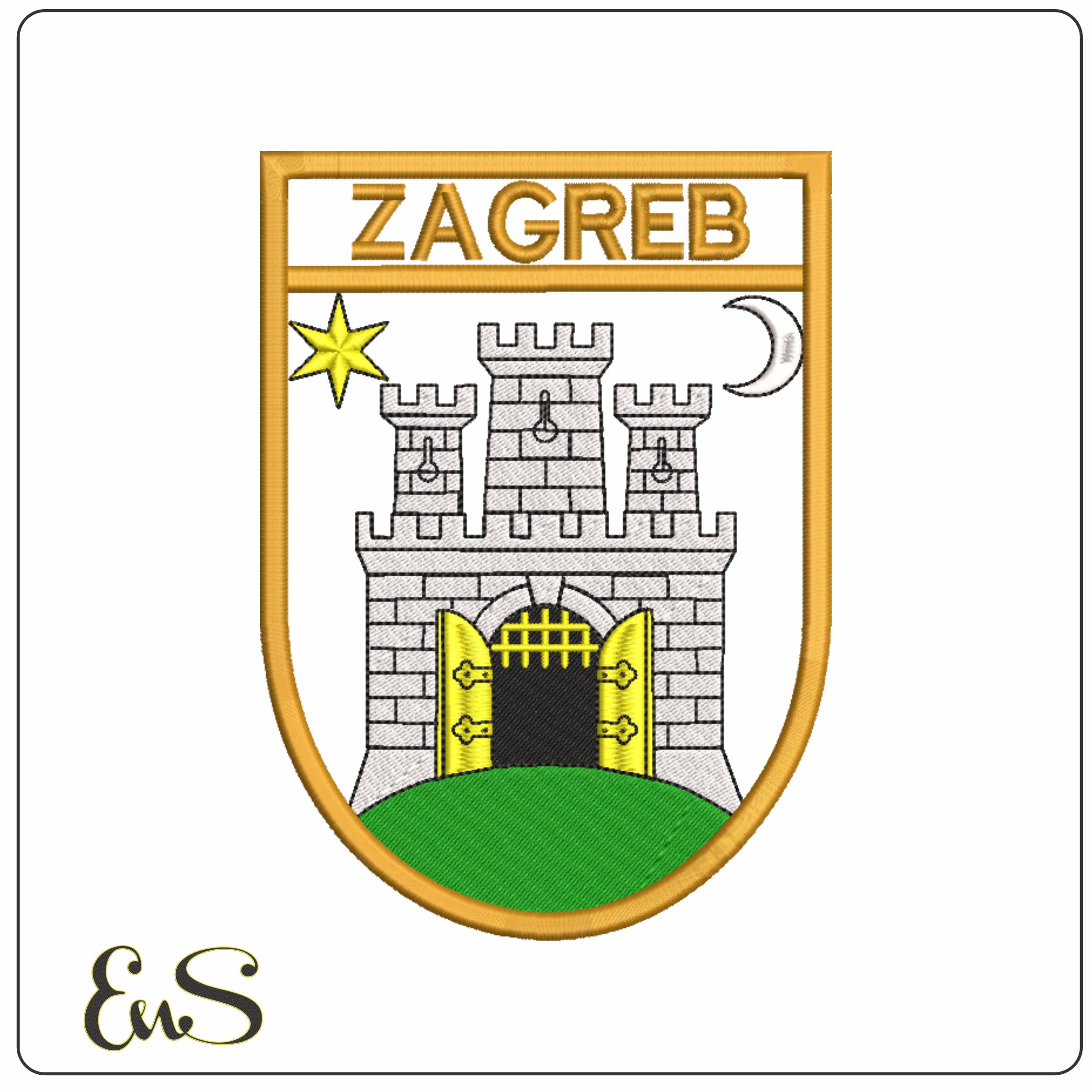 Zagreb Coat of Arms-Elegant embroidery design file - instant download