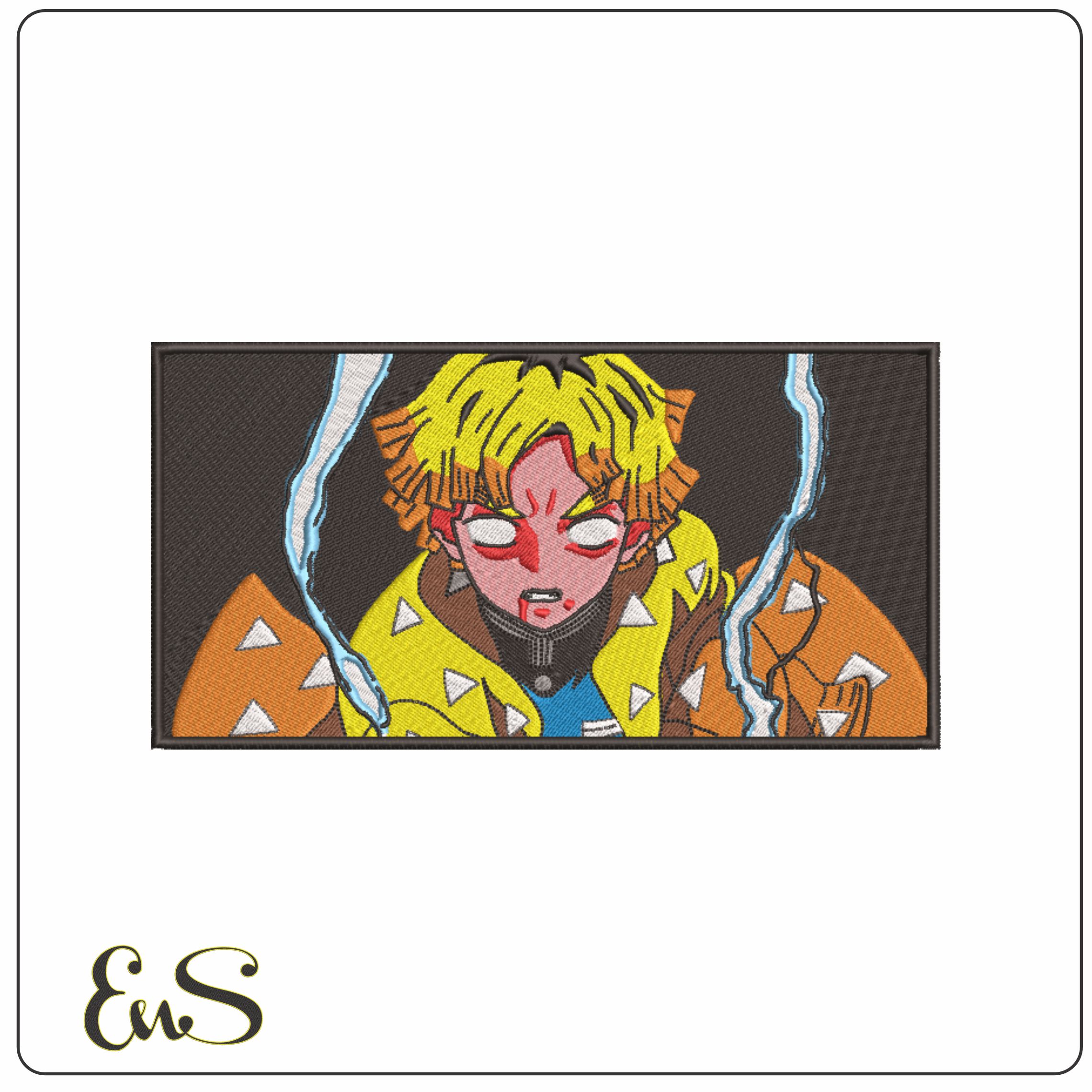 Zenitsu Agatsuma - Demon Slayer - Anime-Elegant embroidery design file - instant download