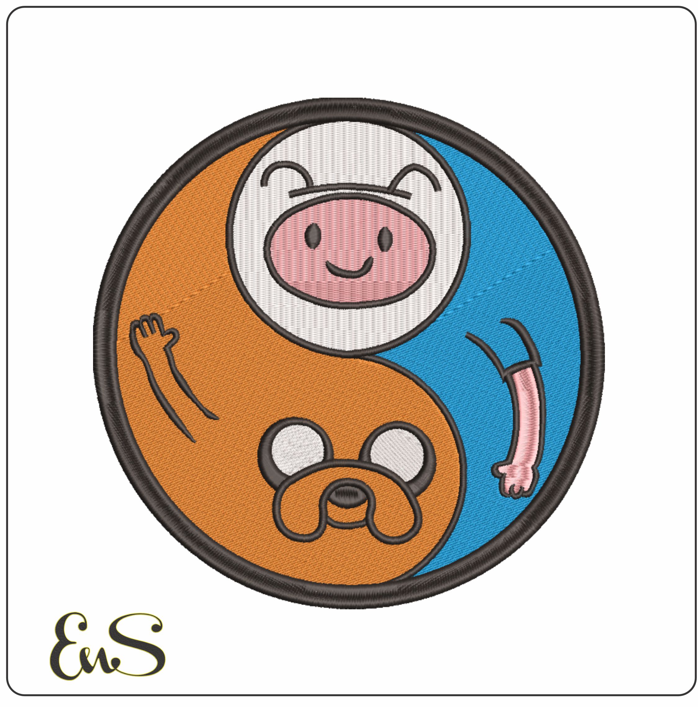 Adventure Time Ying and Yang-Elegant embroidery design file - instant download