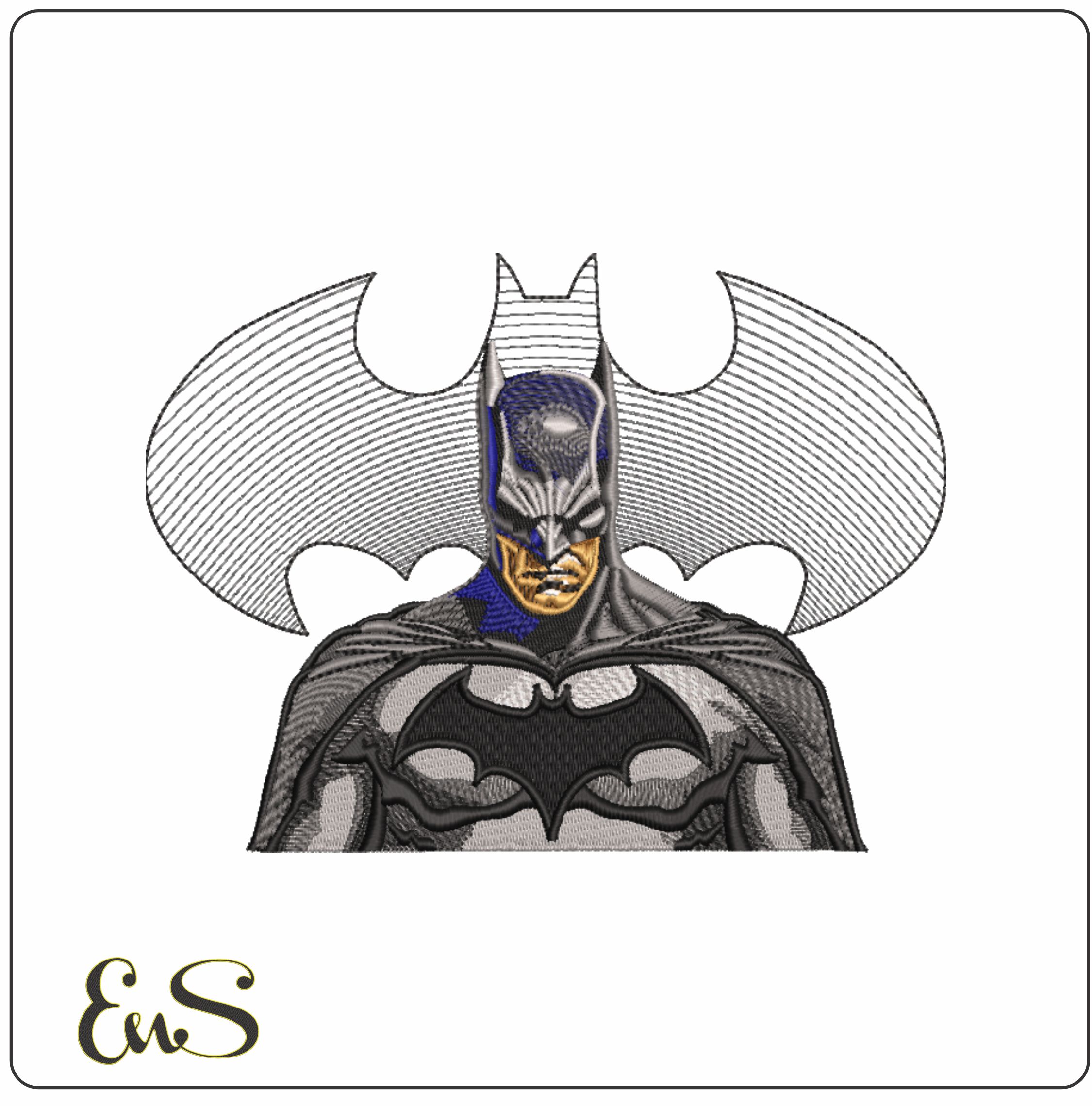 Batman with Bat Logo-Elegant embroidery design file - instant download