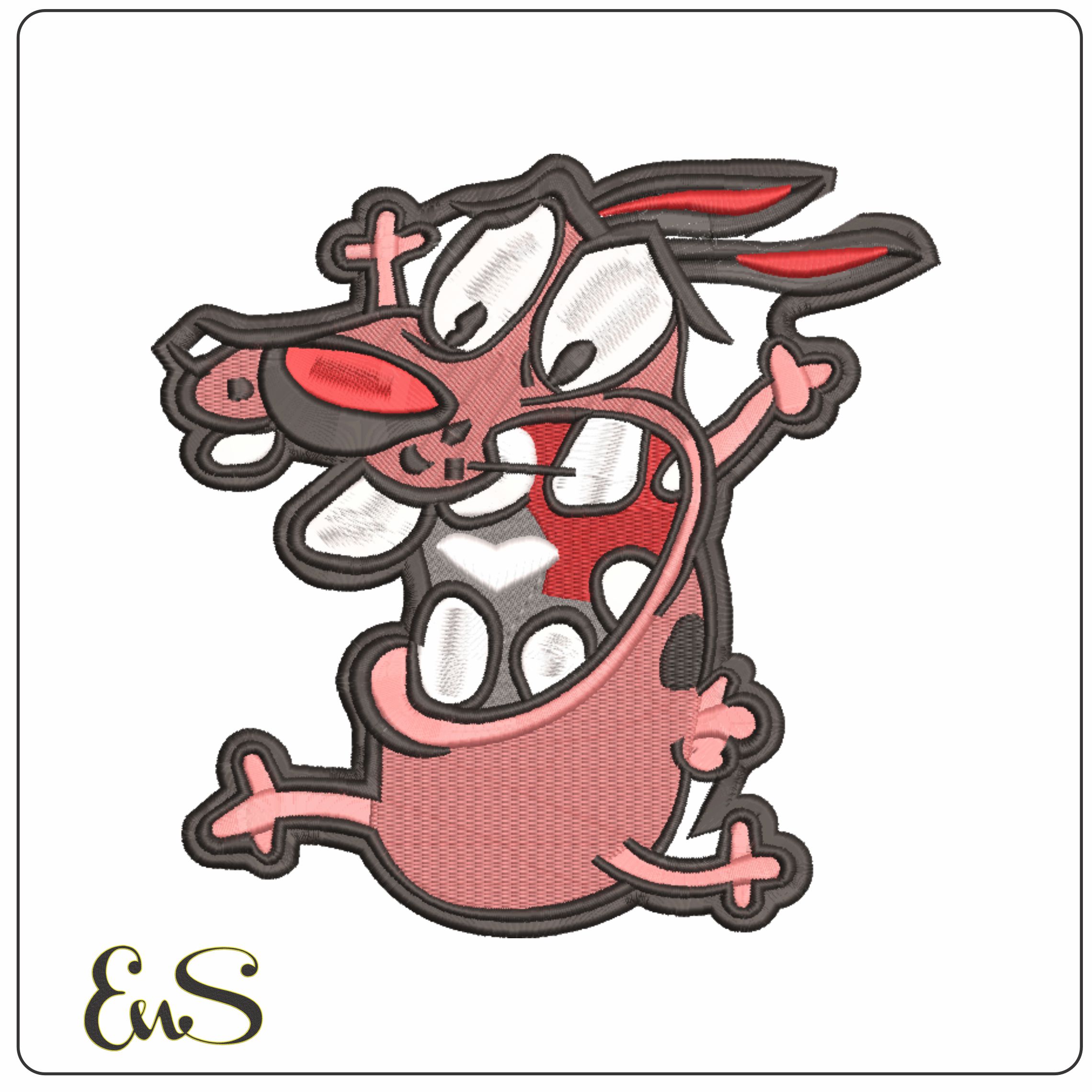 Courage the Cowardly Dog-Elegant embroidery design file - instant download
