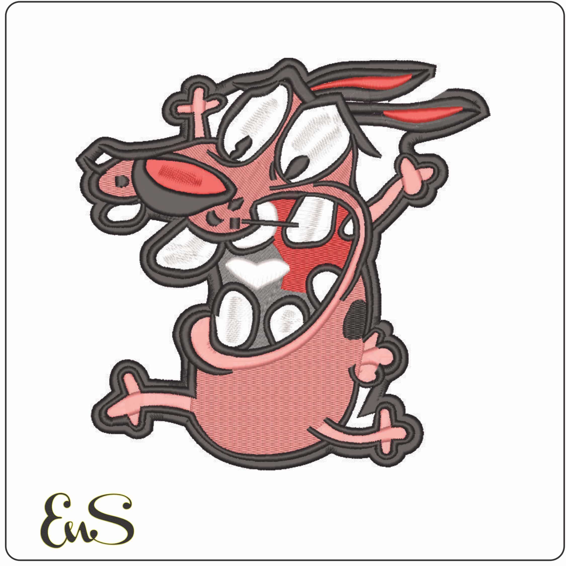 Courage the Cowardly Dog-Elegant embroidery design file - instant download