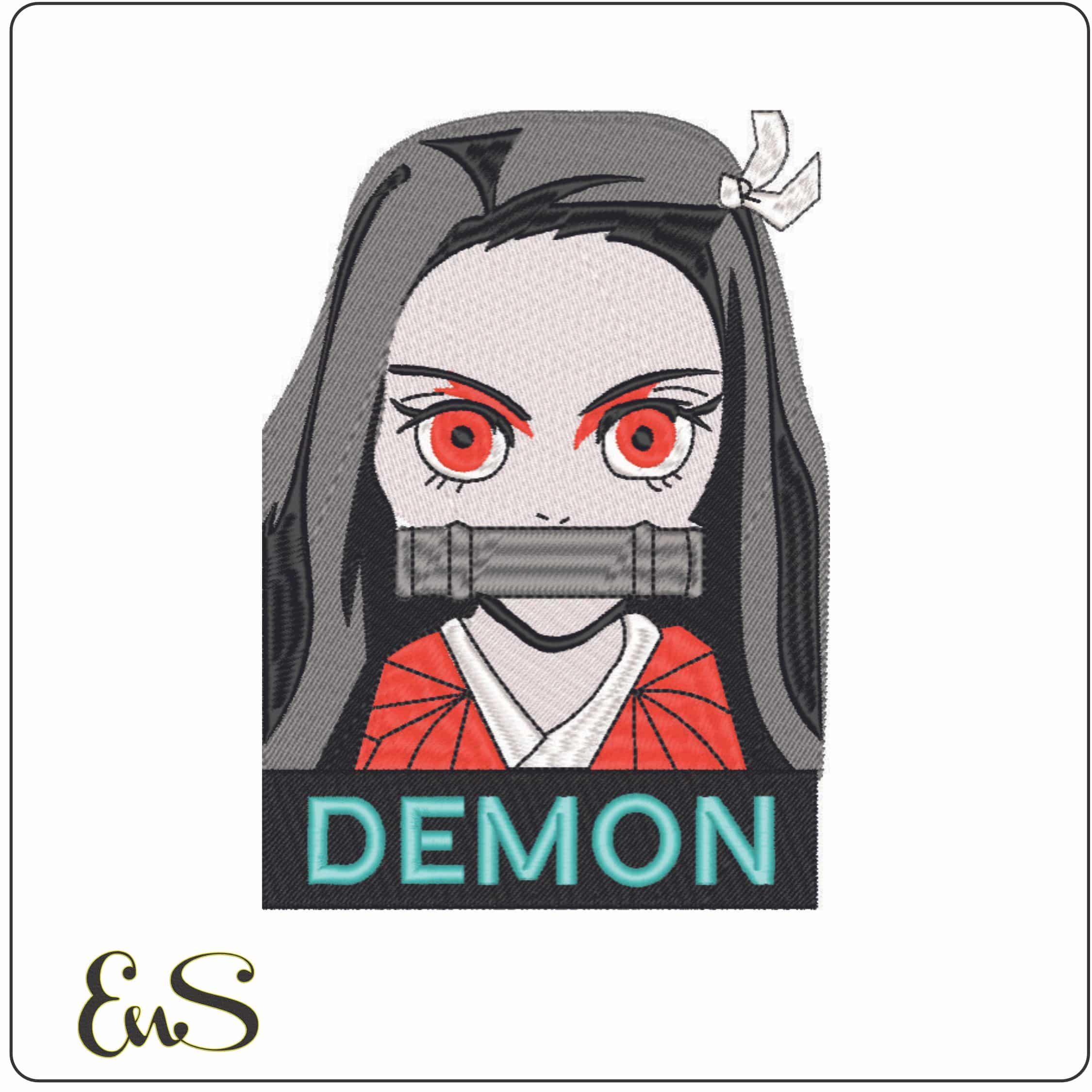 Demon - Naruto - Anime-Elegant embroidery design file - instant download