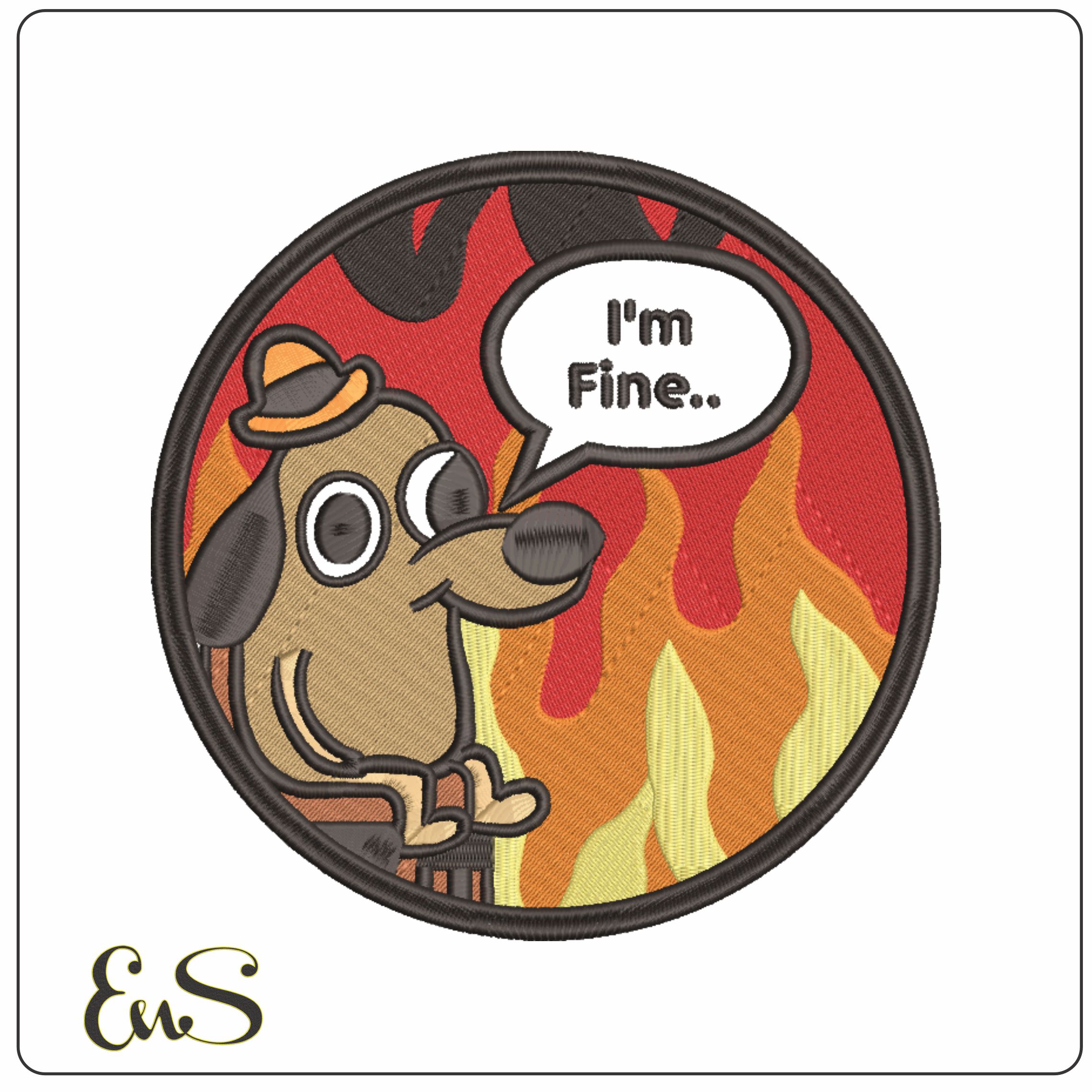 Dog in Hell - Im Fine-Elegant embroidery design file - instant download