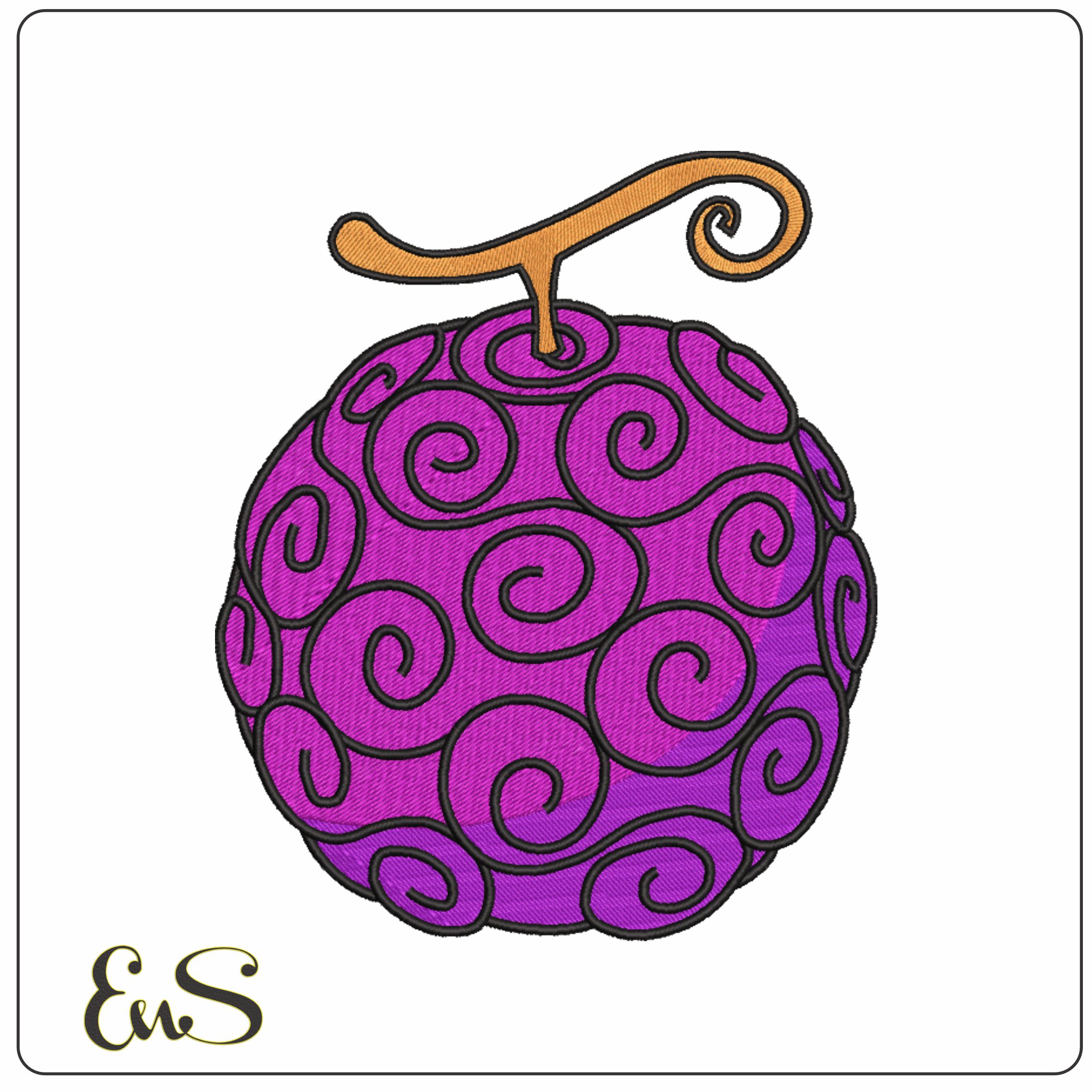 Devil Fruit Gomu Gomu no Mi - One Piece - Anime-Elegant embroidery design file - instant download