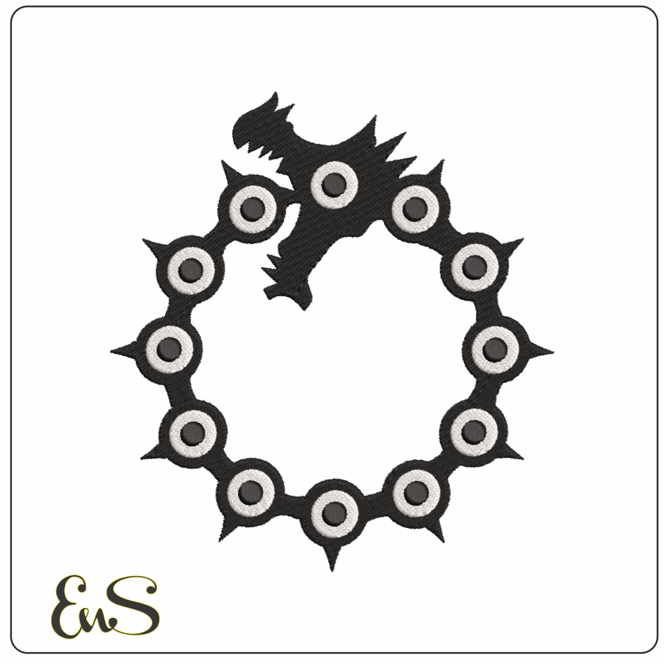Dragons Sin of Wrath - Seven Deadly Sins - Anime-Elegant embroidery design file - instant download