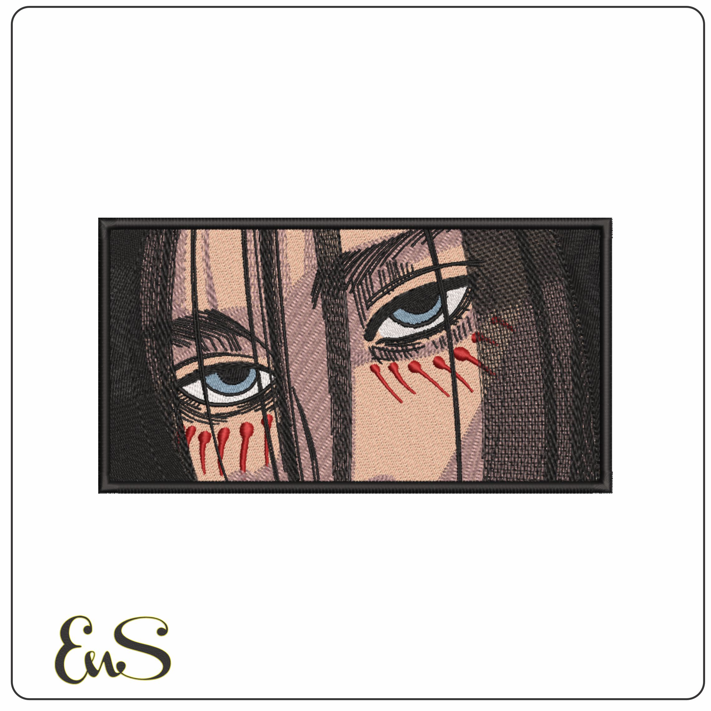 Eren Jeager Miradad eyes - Attack on Titan - Anime-Elegant embroidery design file - instant download (Copy)