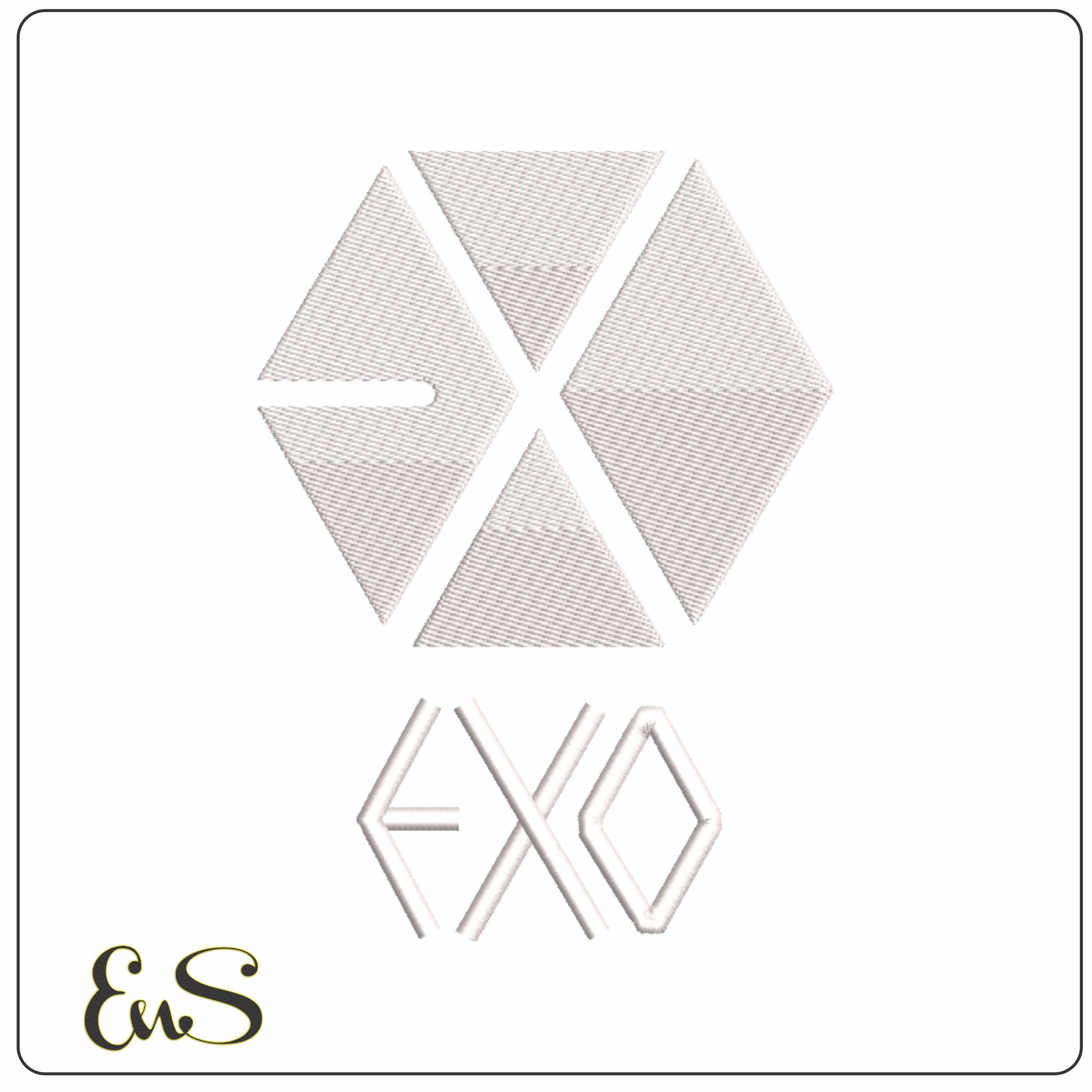 Exo Logo-Elegant embroidery design file - instant download