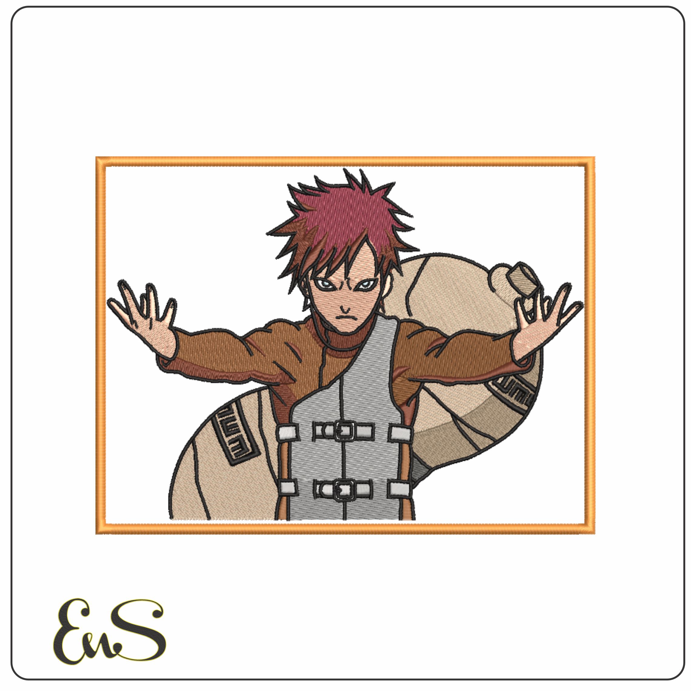 Gaara Complete - Naruto - Anime-Elegant embroidery design file - instant download
