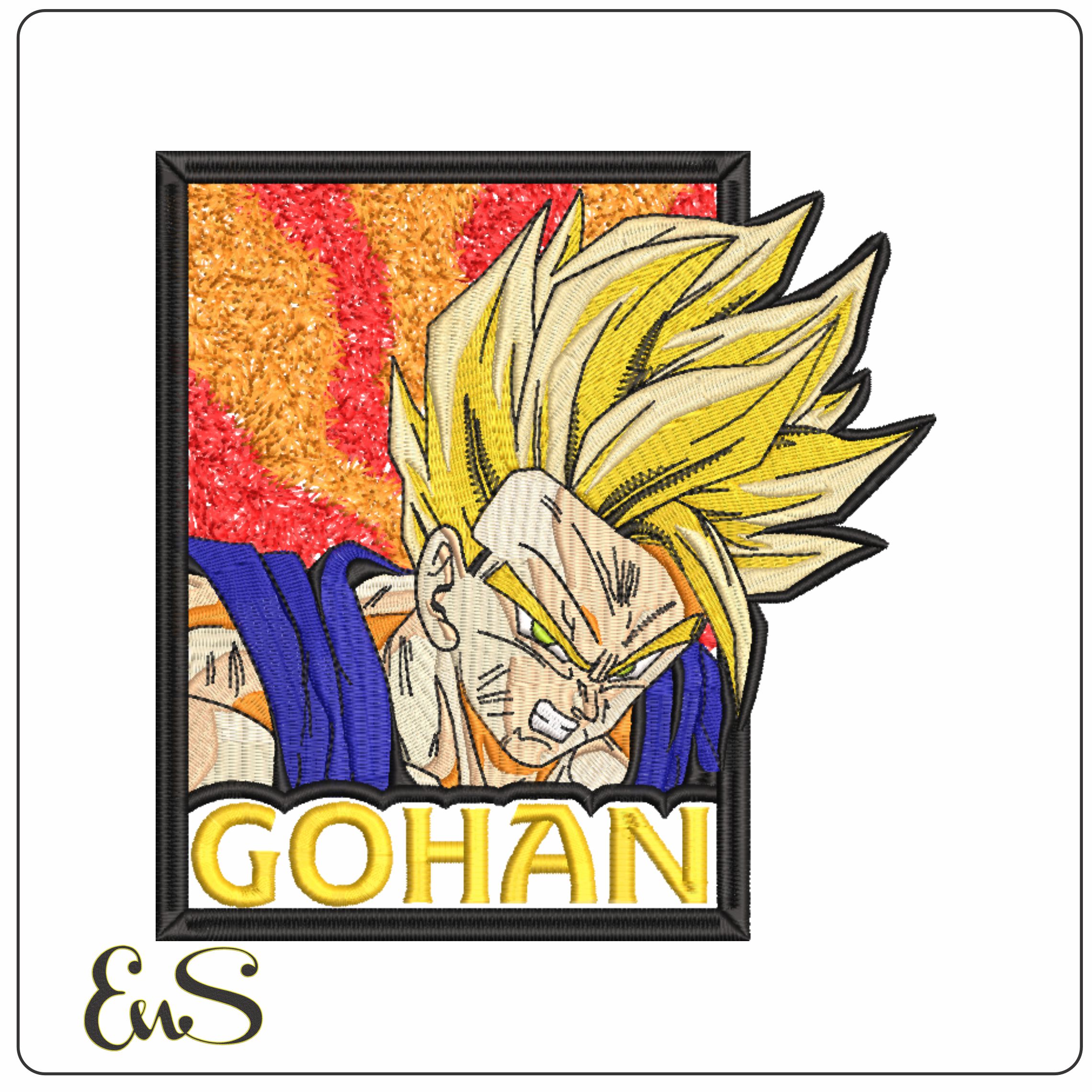 Gohan Frame - Anime-Elegant embroidery design file - instant download