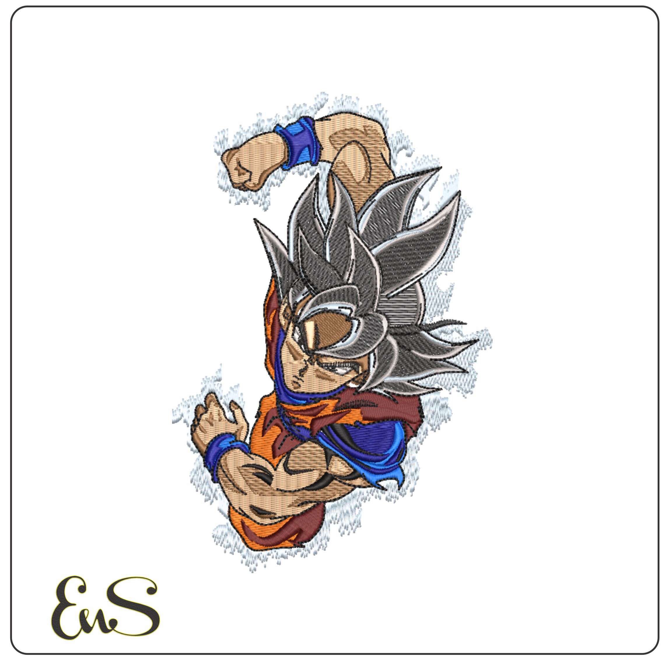 Goku Attacking punch - Dragon Ball - Anime-Elegant embroidery design file - instant download