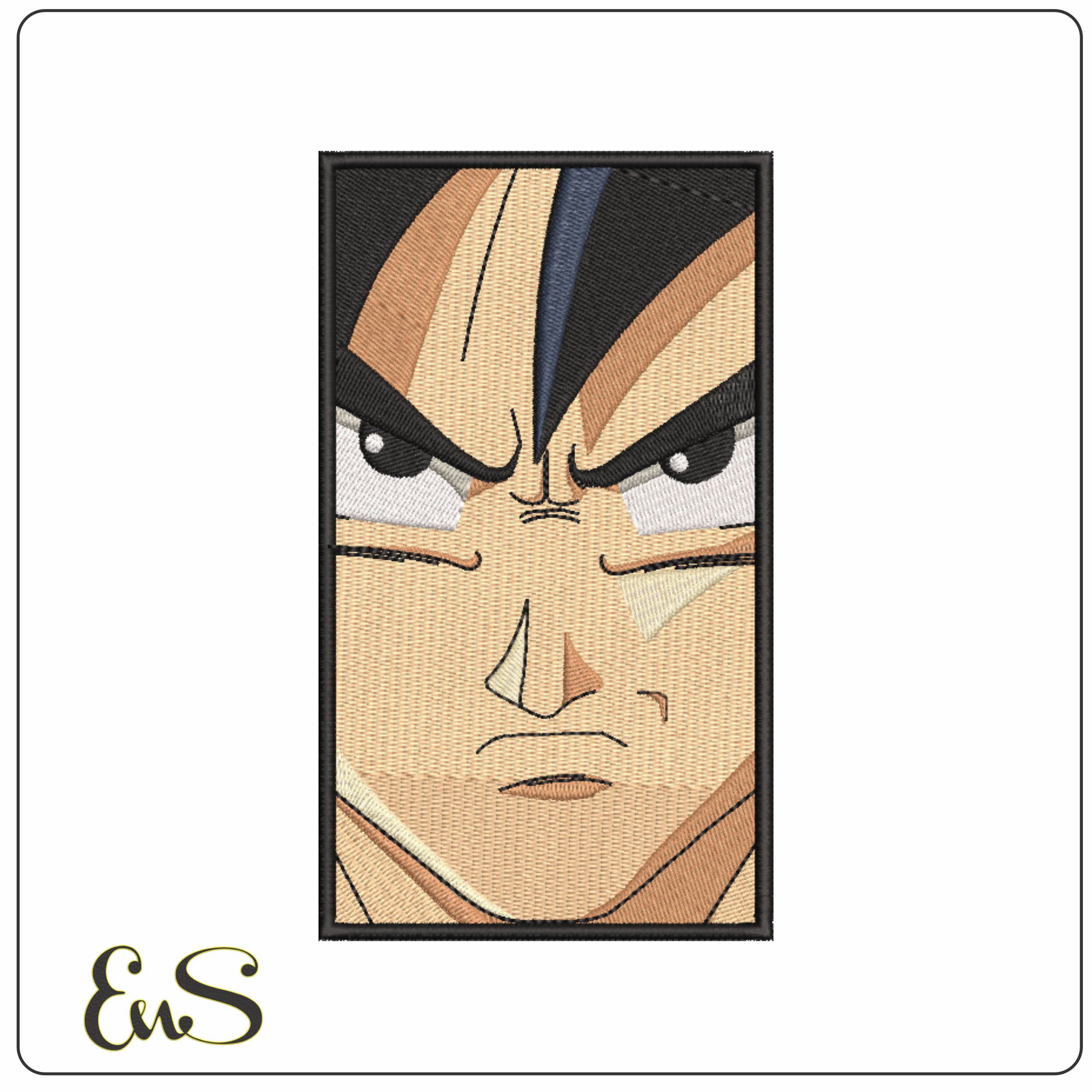 Goku head Grey Hair - Dragon Ball - Anime-Elegant embroidery design file - instant download