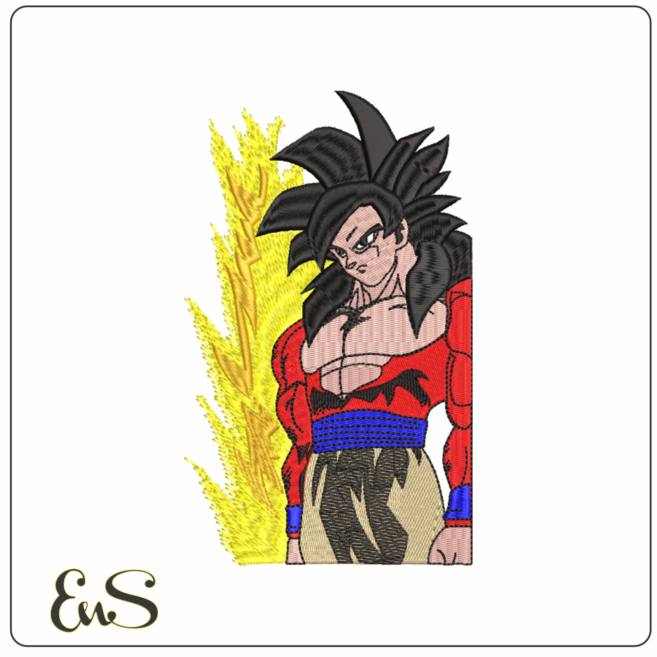 Goku In flame - Dragon Ball - Anime-Elegant embroidery design file - instant download