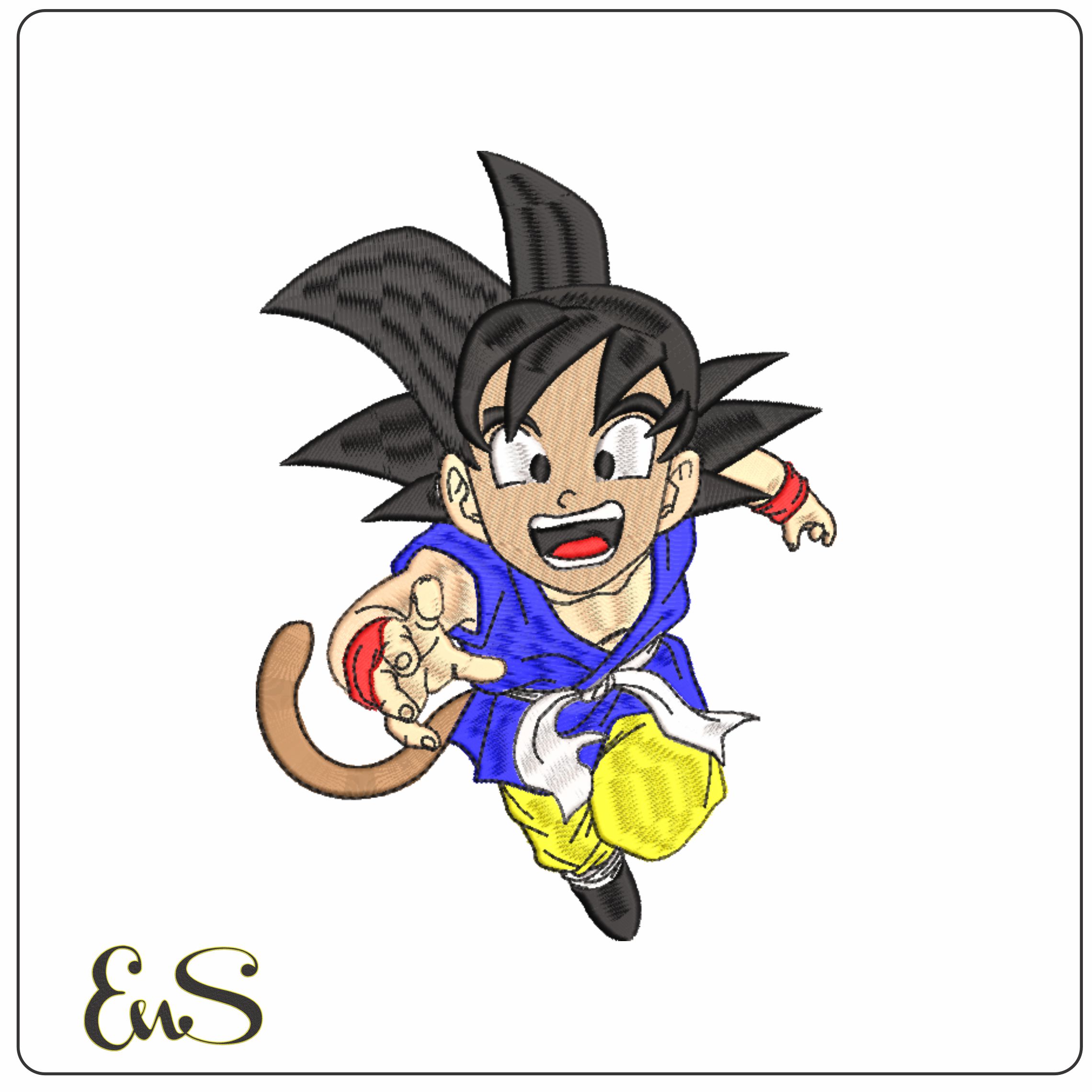 Goku Running - Dragon Ball - Anime-Elegant embroidery design file - instant download