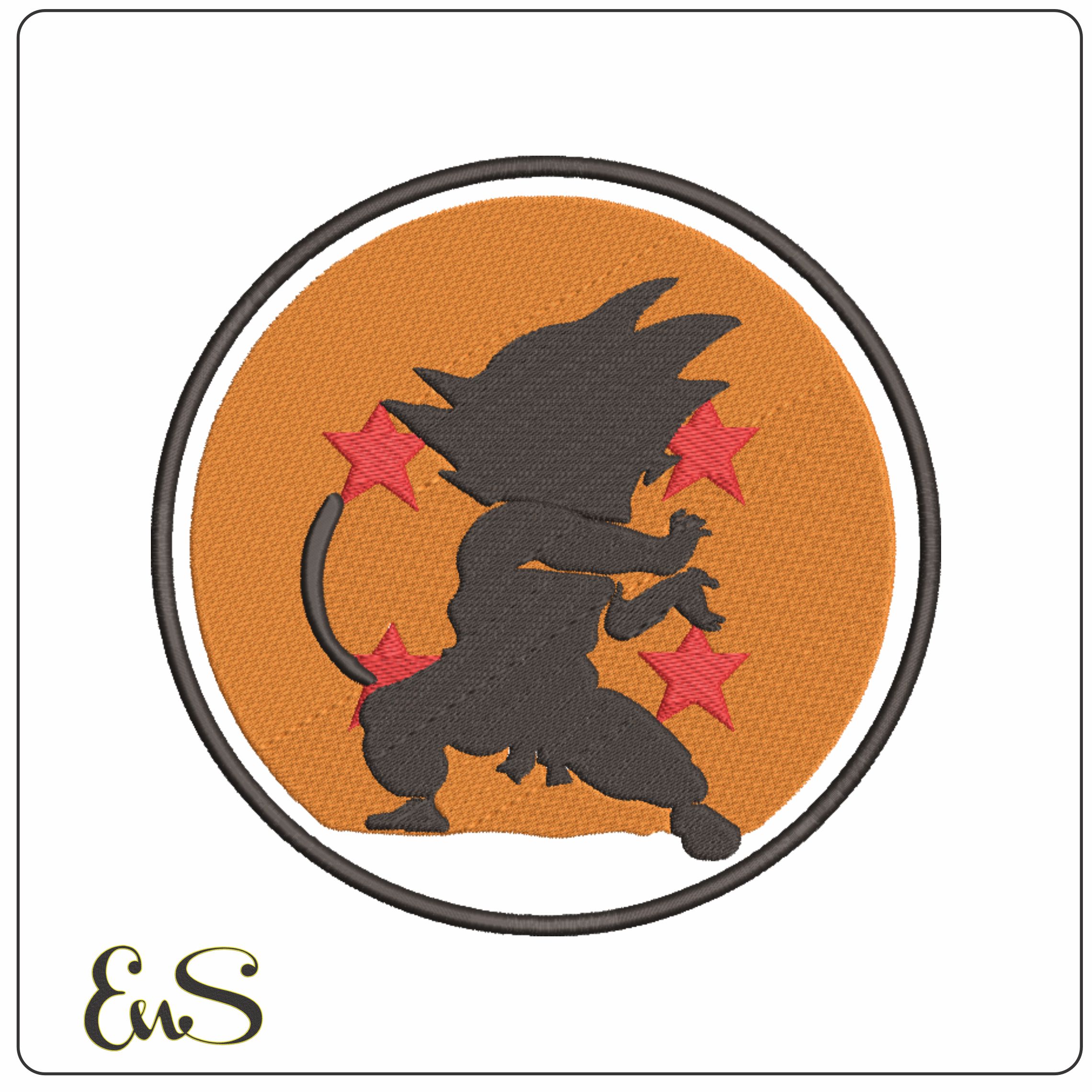 Goku Silohette - Dragon Ball - Anime-Elegant embroidery design file - instant download