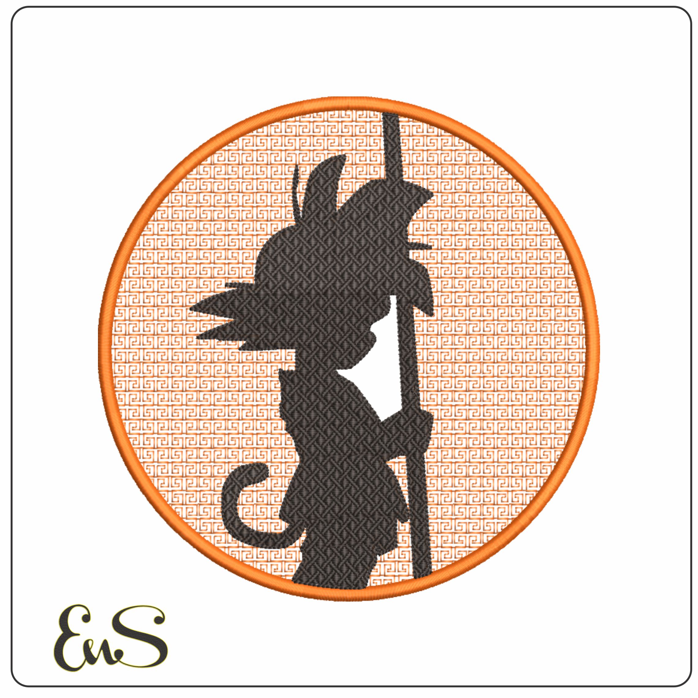Goku Silohette Circle - Dragon Ball - Anime-Elegant embroidery design file - instant download