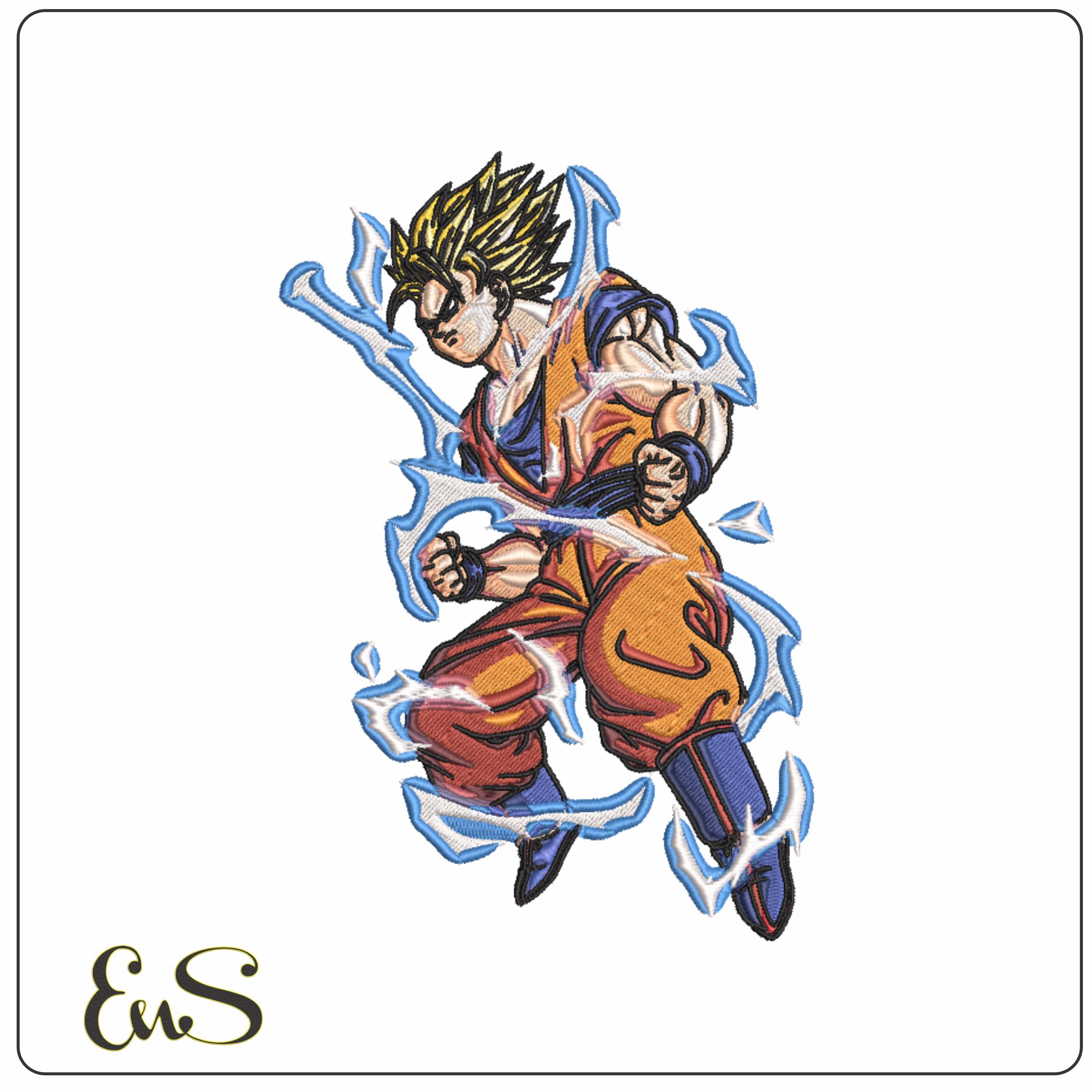 Goku Transformation - Dragon Ball - Anime-Elegant embroidery design file - instant download