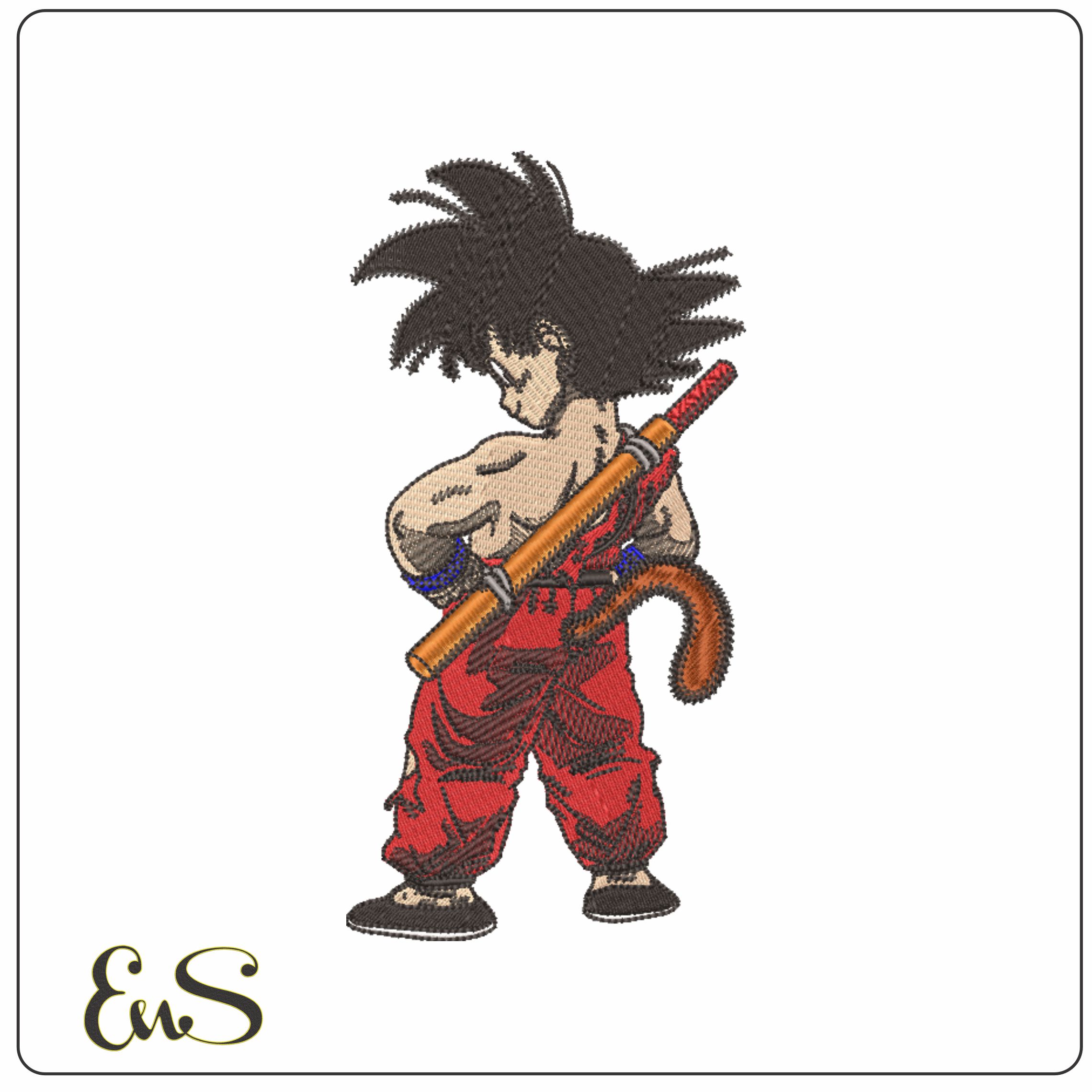 Guko Posing from behind - Dragon Ball - Anime-Elegant embroidery design file - instant download