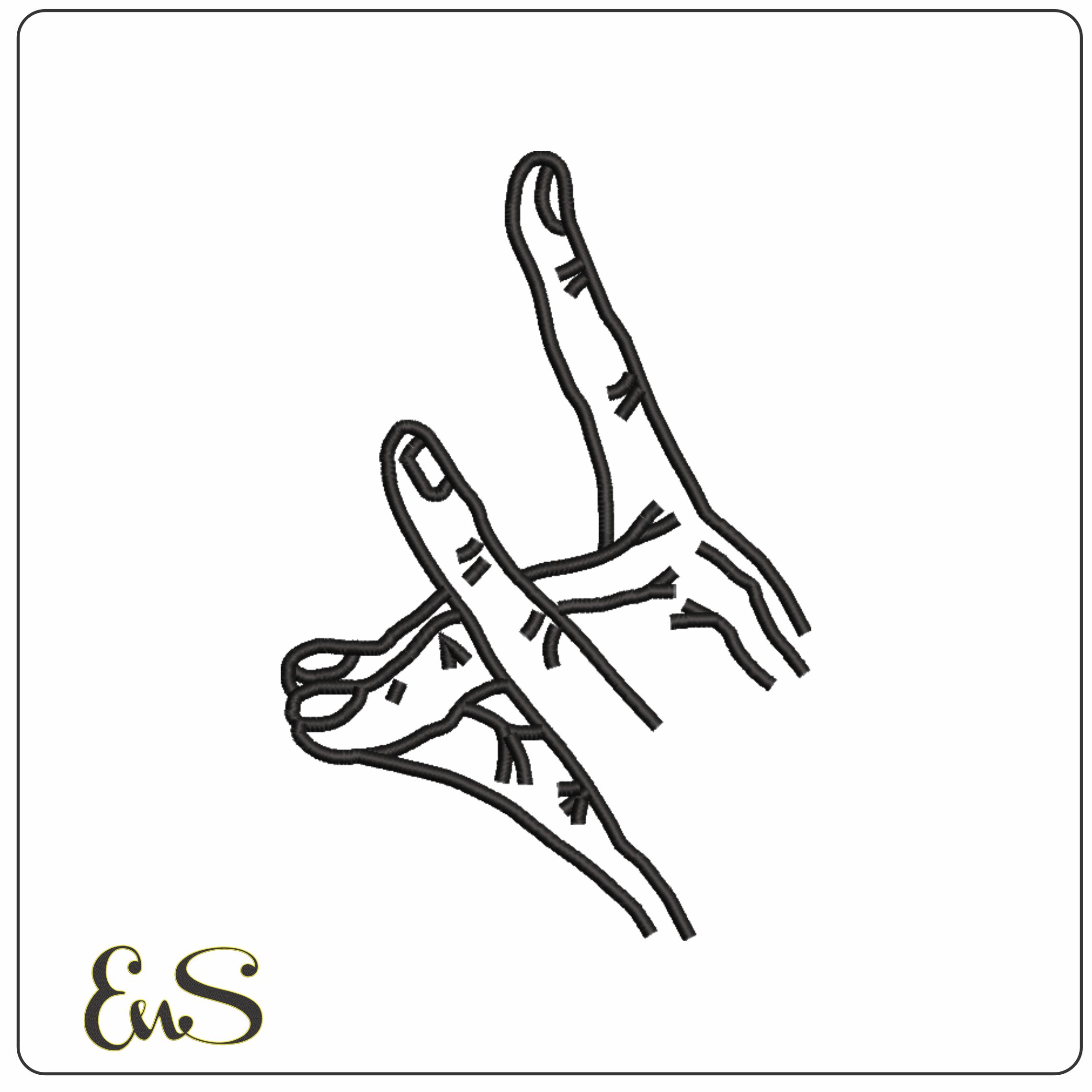 Hand Signs-Elegant embroidery design file - instant download
