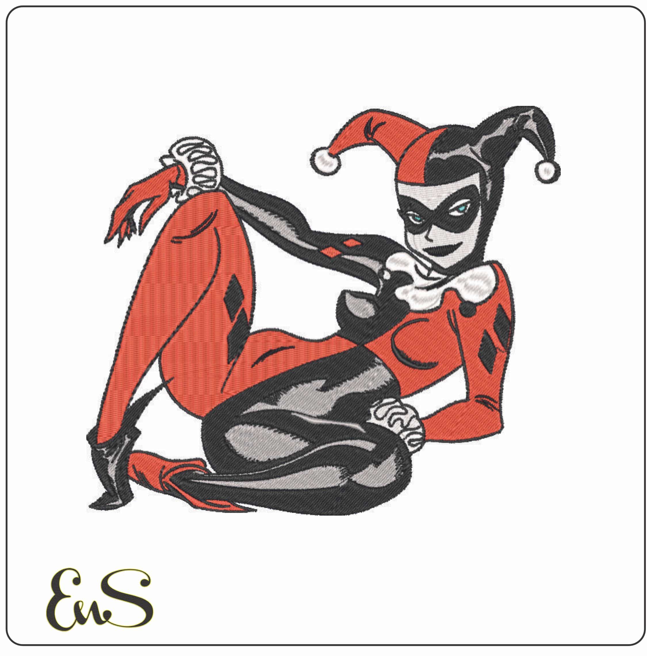 Harley Queen-Elegant embroidery design file - instant download