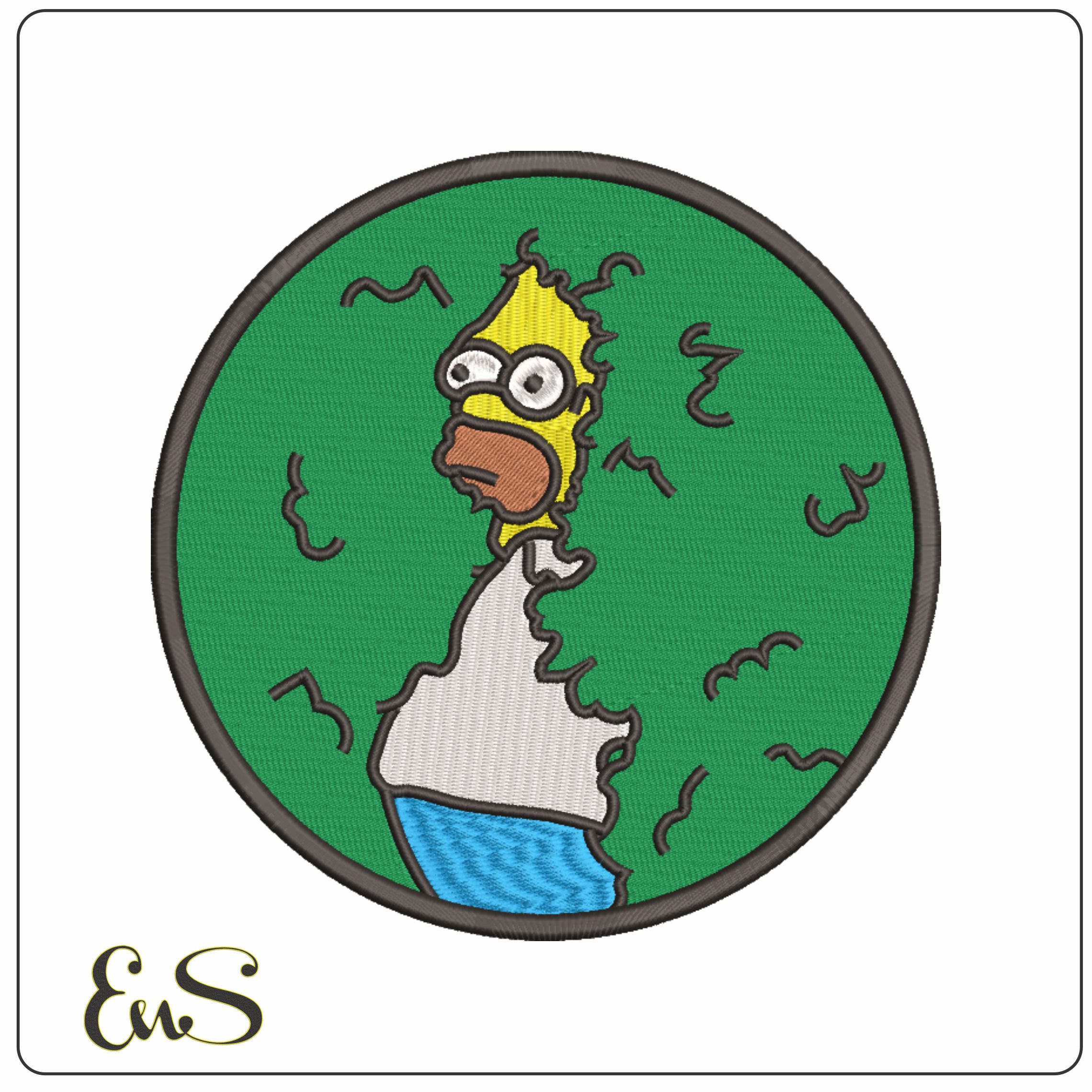 Homer Simpson in Hedge - The Simpsons-Elegant embroidery design file - instant download