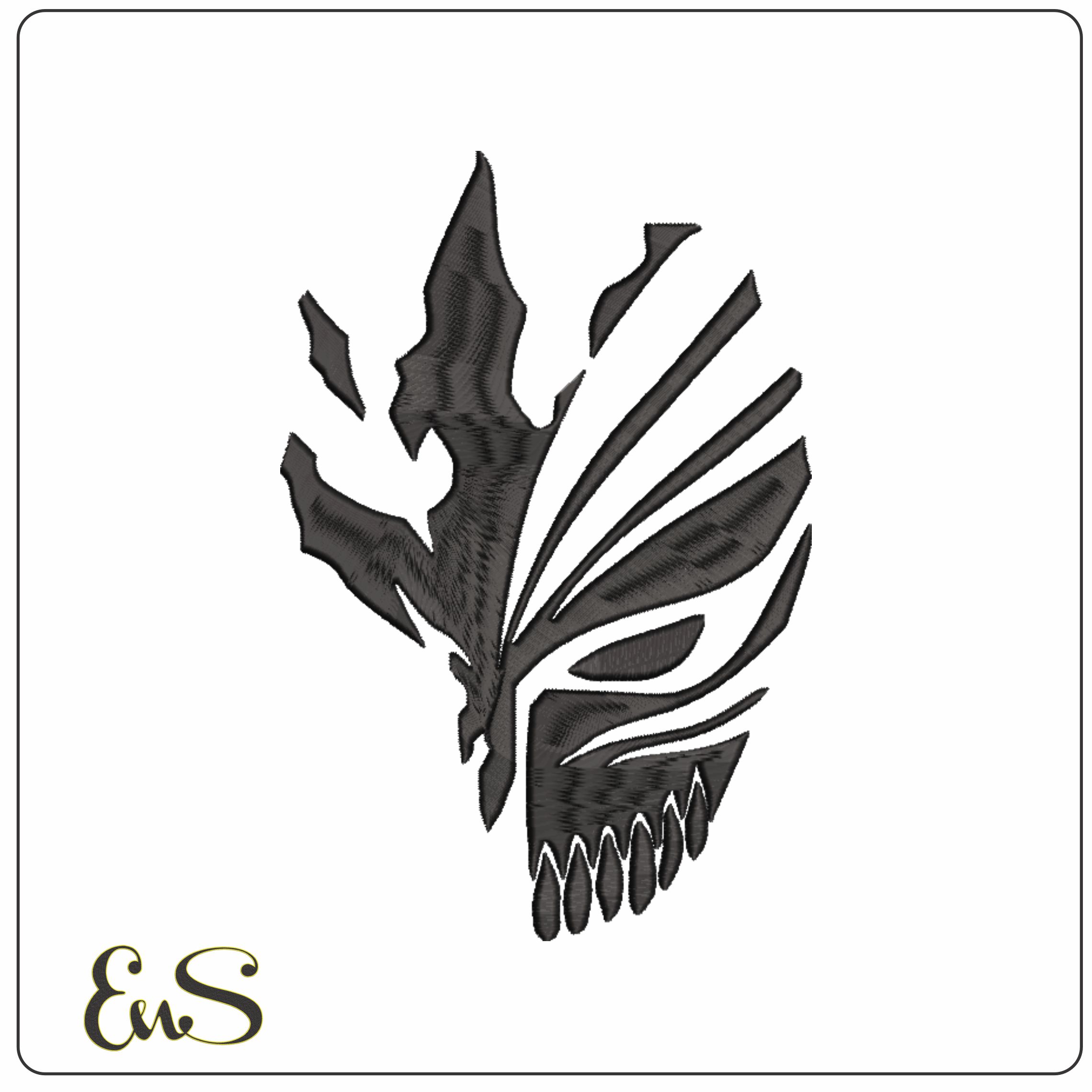 Ichigo Kurosaki Mask - Bleach - Anime-Elegant embroidery design file - instant download