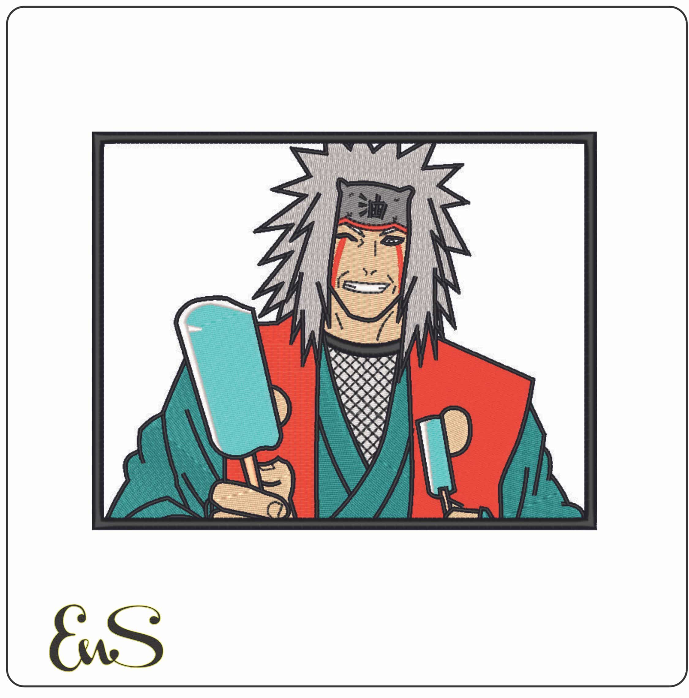Jiraiya Paleta Helada - Naruto - Anime-Elegant embroidery design file - instant download
