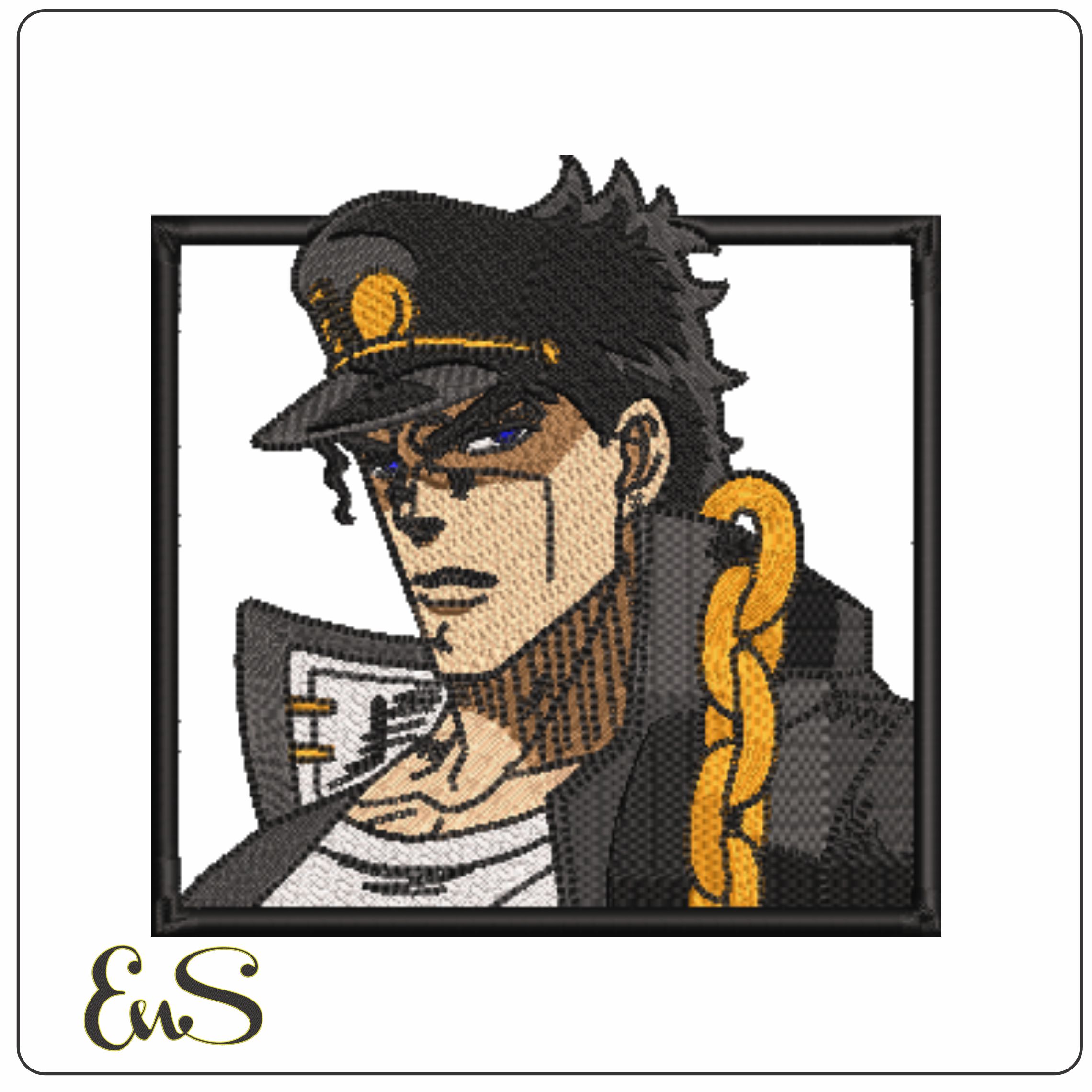 Jotaro Kujo  - Jojo Adventure - Anime-Elegant embroidery design file - instant download