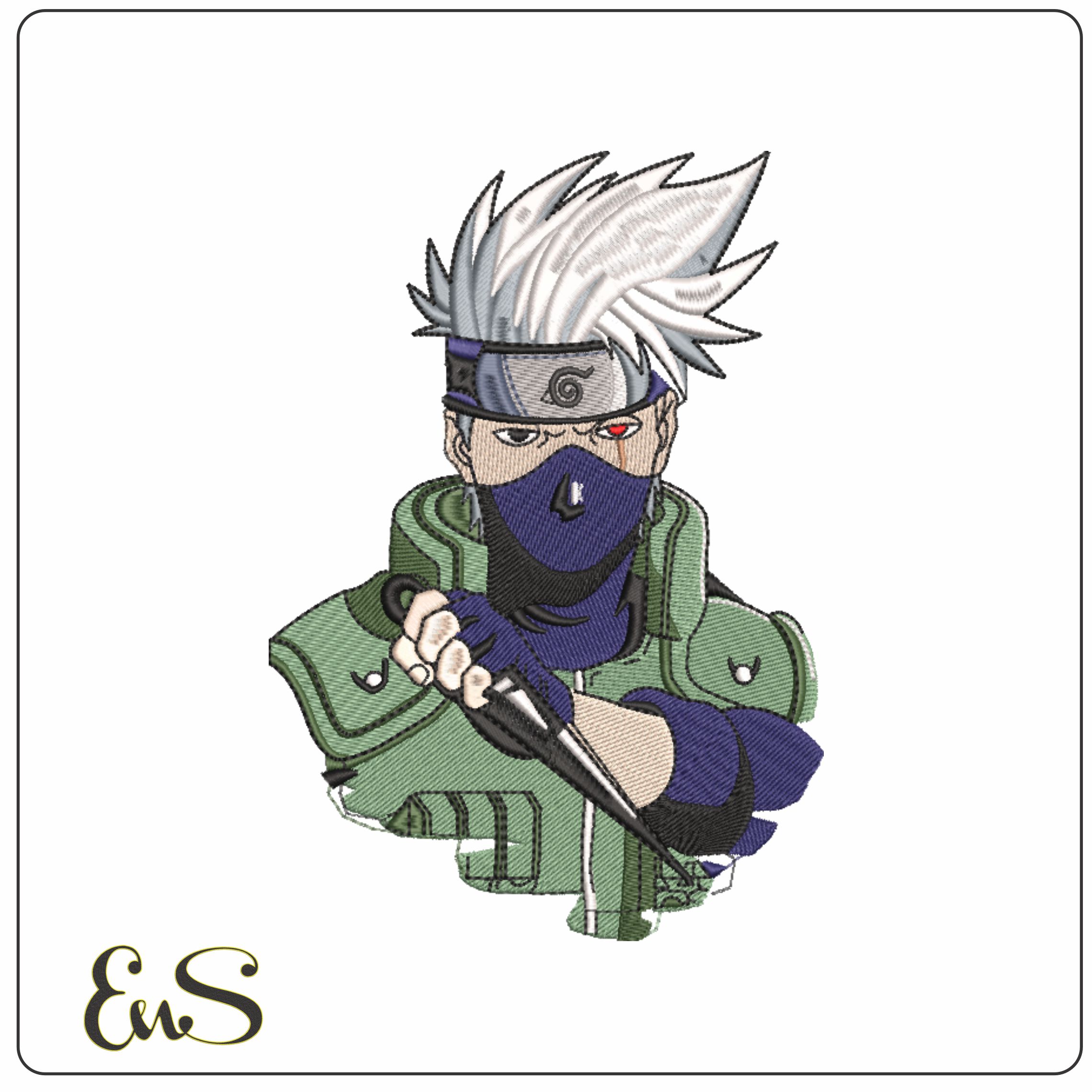 Kakashi Hateke with Knife - Naruto Series - Anime-Elegant embroidery design file - instant download