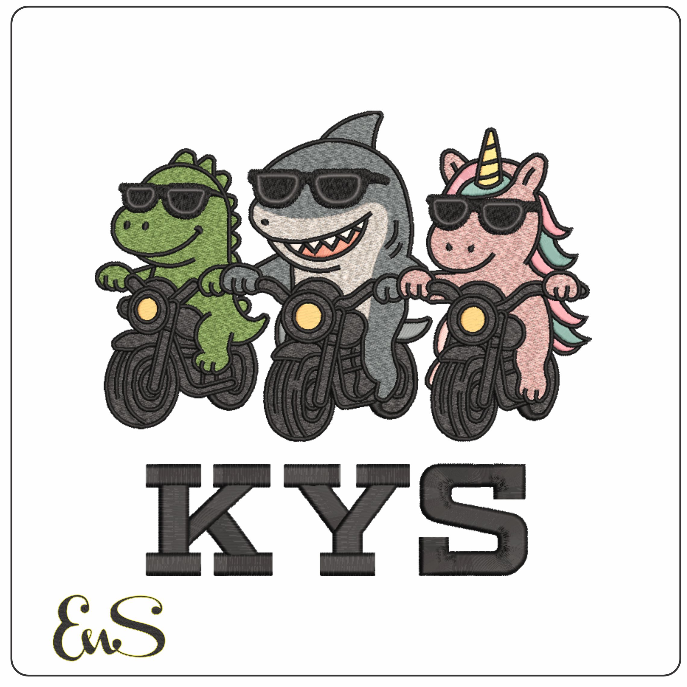 KYS on Bikes-Elegant embroidery design file - instant download