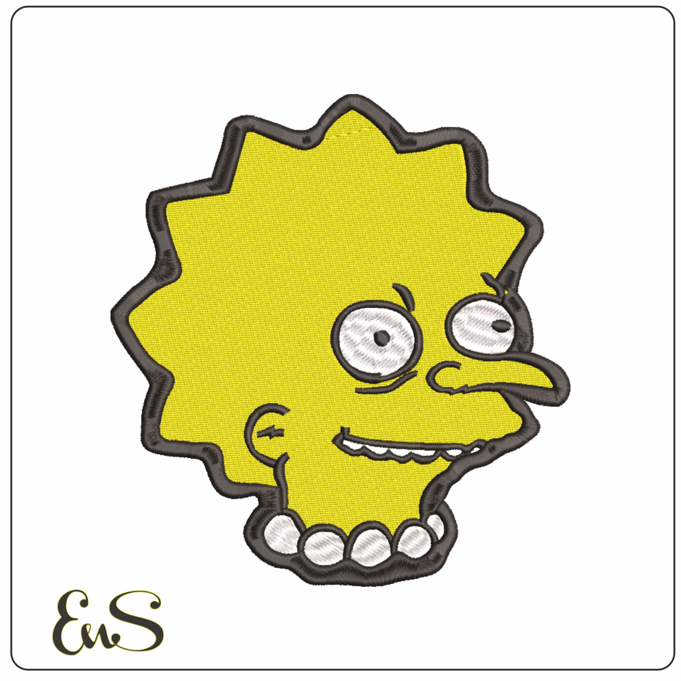 Lisa Burns Head - The Simpsons-Elegant embroidery design file - instant download
