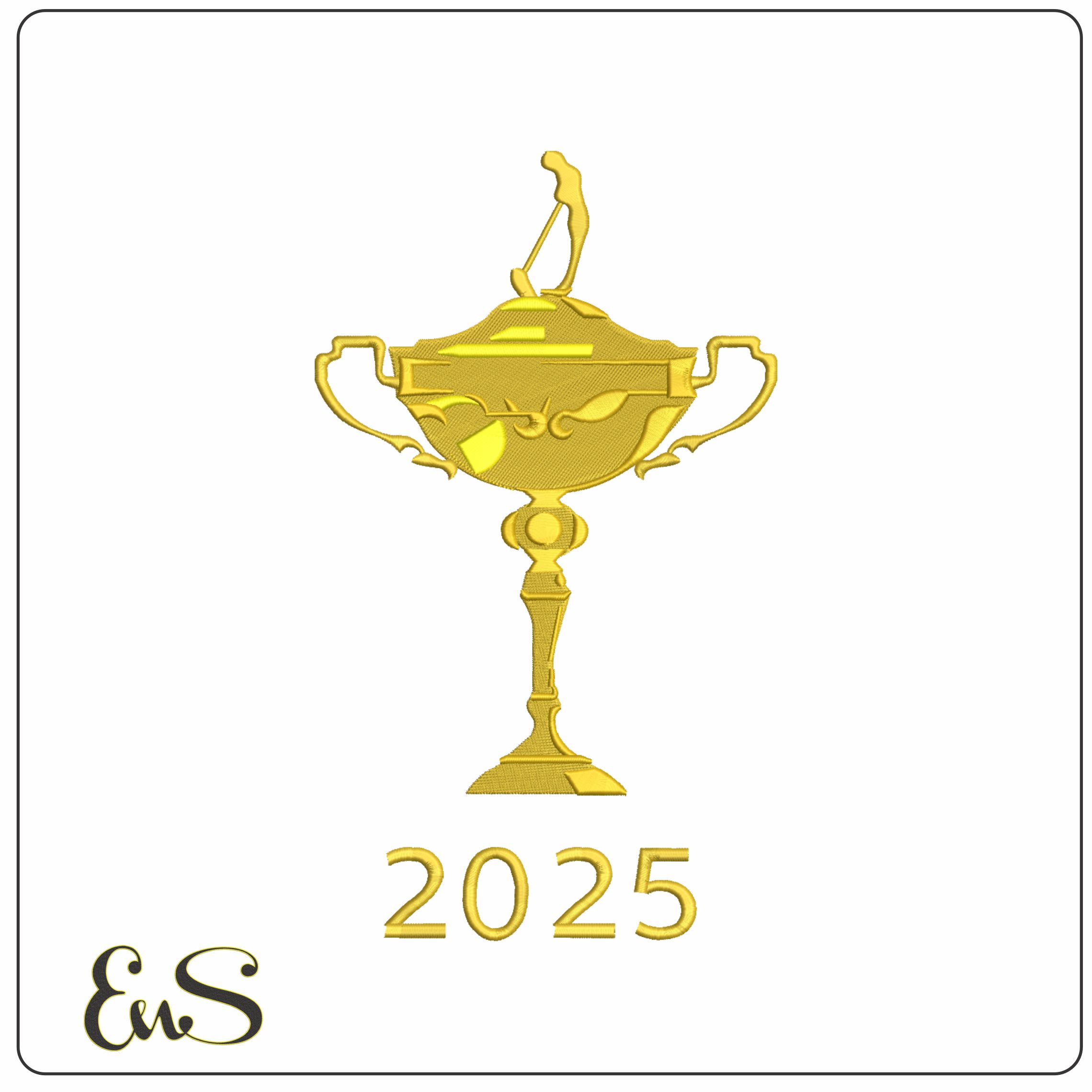 Ryder Cup 2025 trophy embroidery design - Bethpage Black September embroidery machine pattern embroidery file