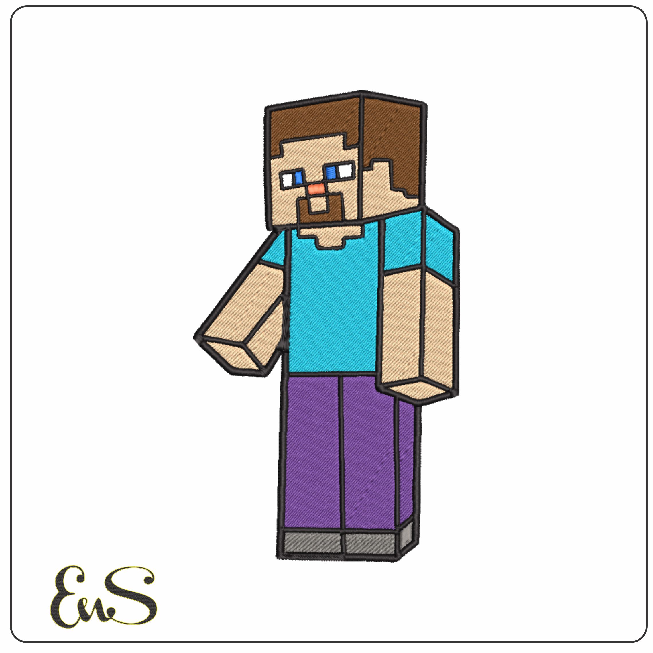 Minecraft Man-Elegant embroidery design file - instant download