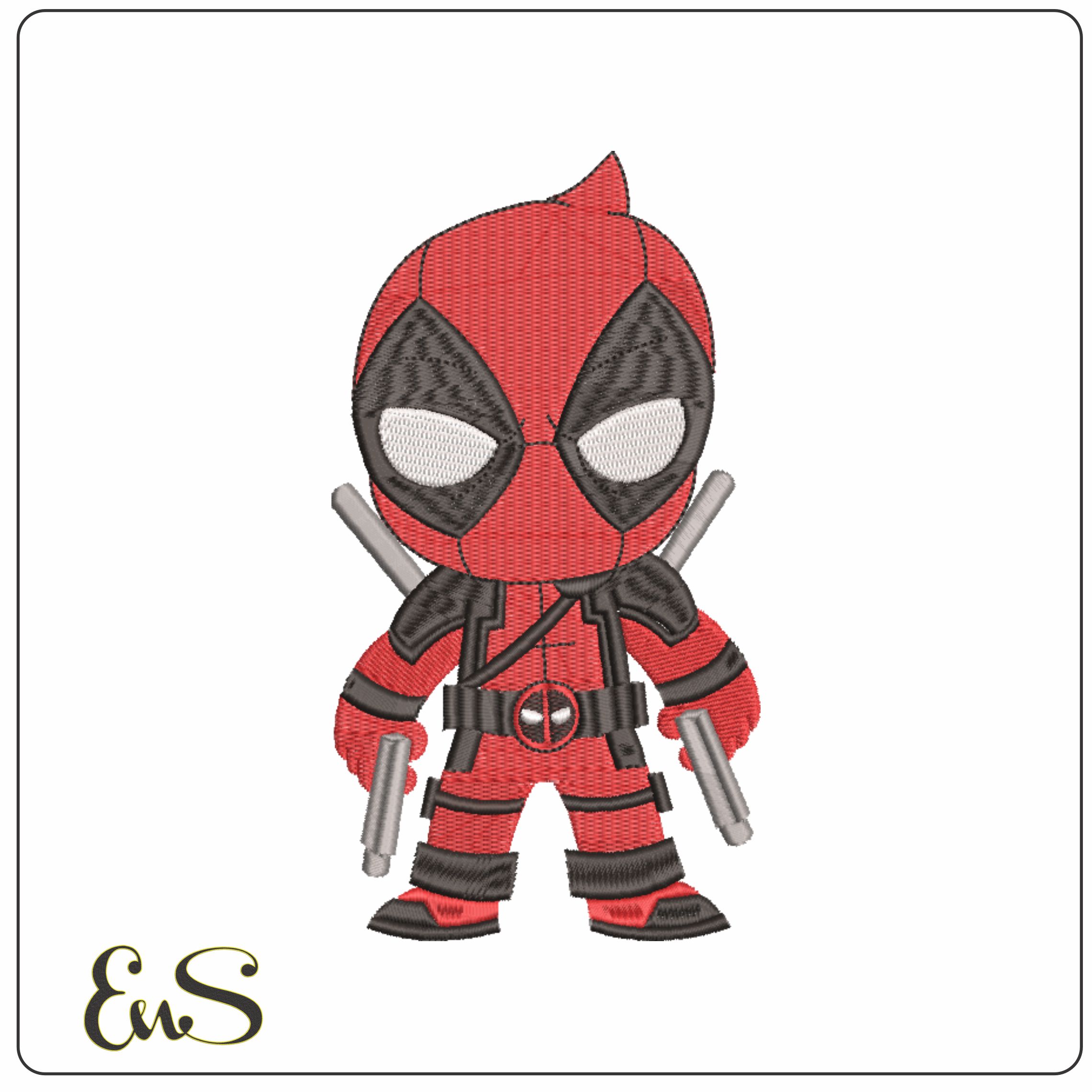 Mini Deadpool - Marvel Comics-Elegant embroidery design file - instant download