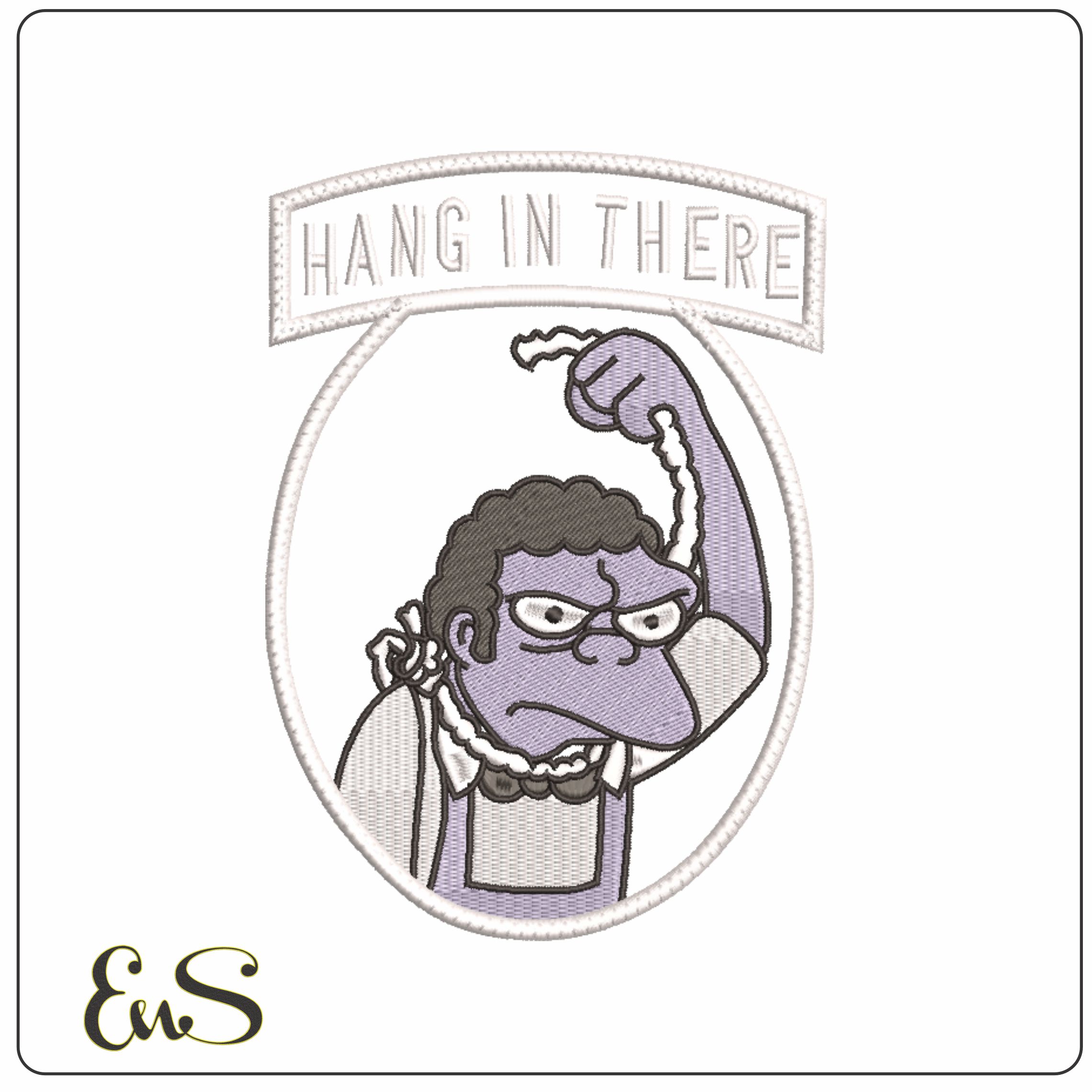 Moe Hang in There - The Simpsons-Elegant embroidery design file - instant download