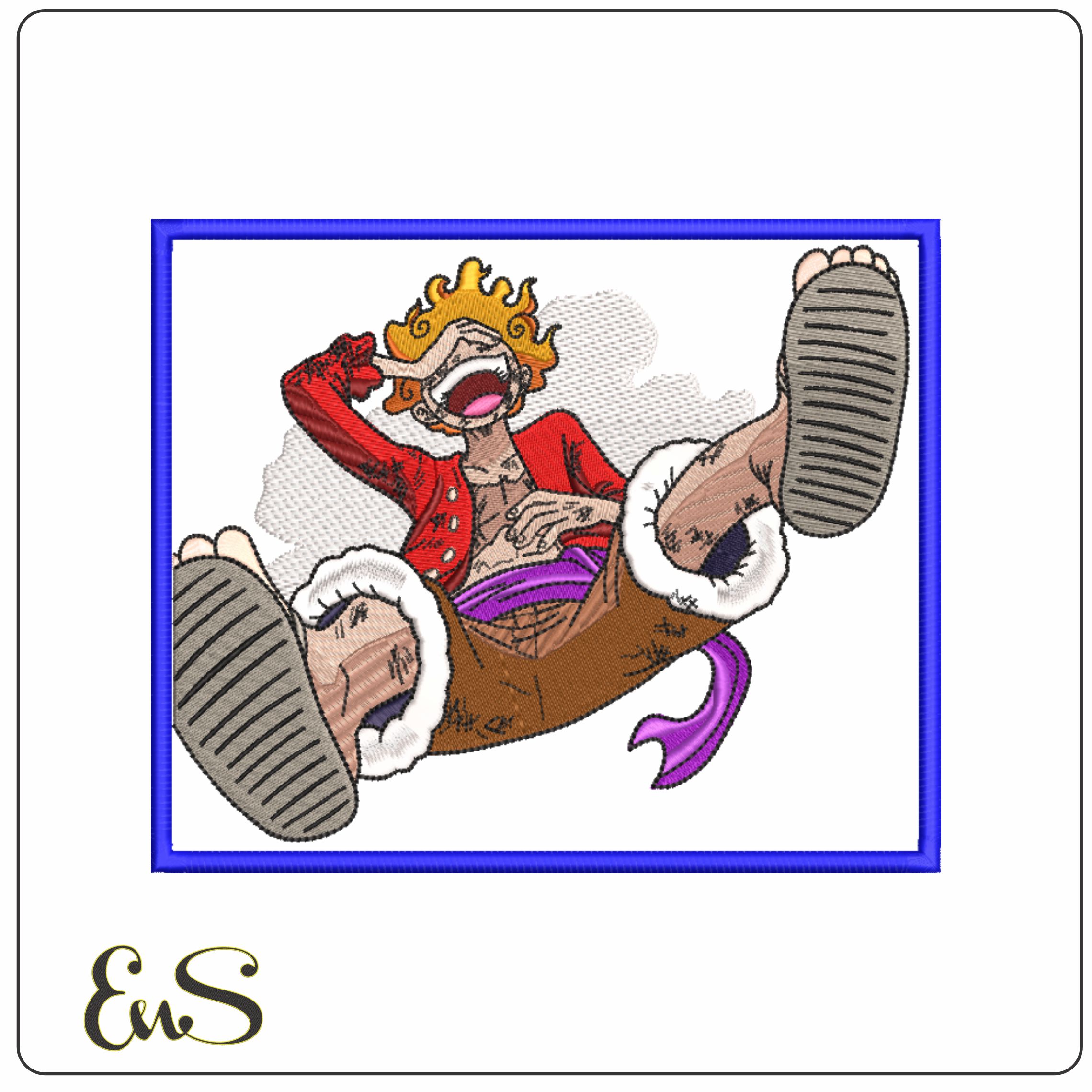 Monkey D Luffy - Gear 5 - Anime-Elegant embroidery design file - instant download