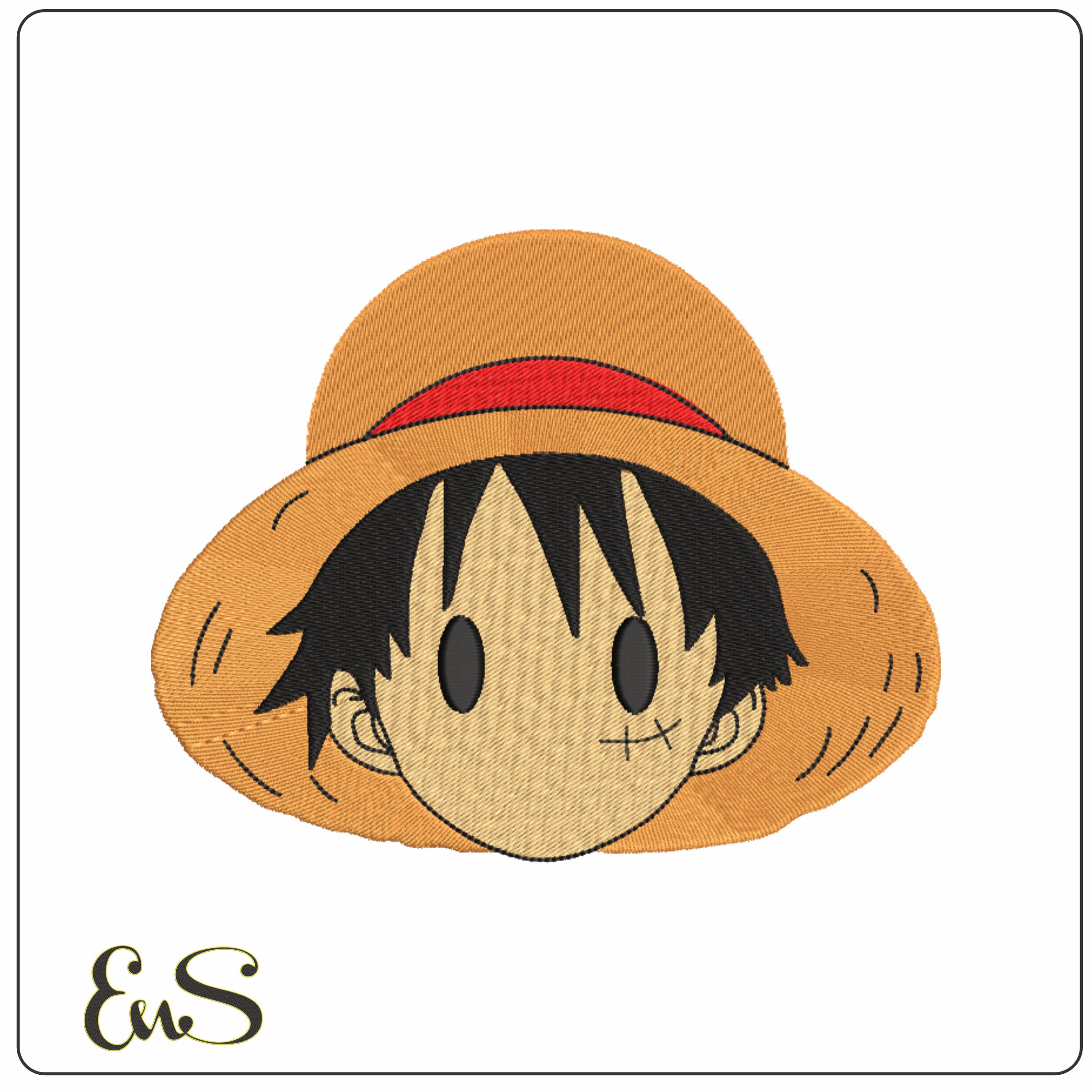 Monkey D Luffy Head - One Piece - Anime-Elegant embroidery design file - instant download