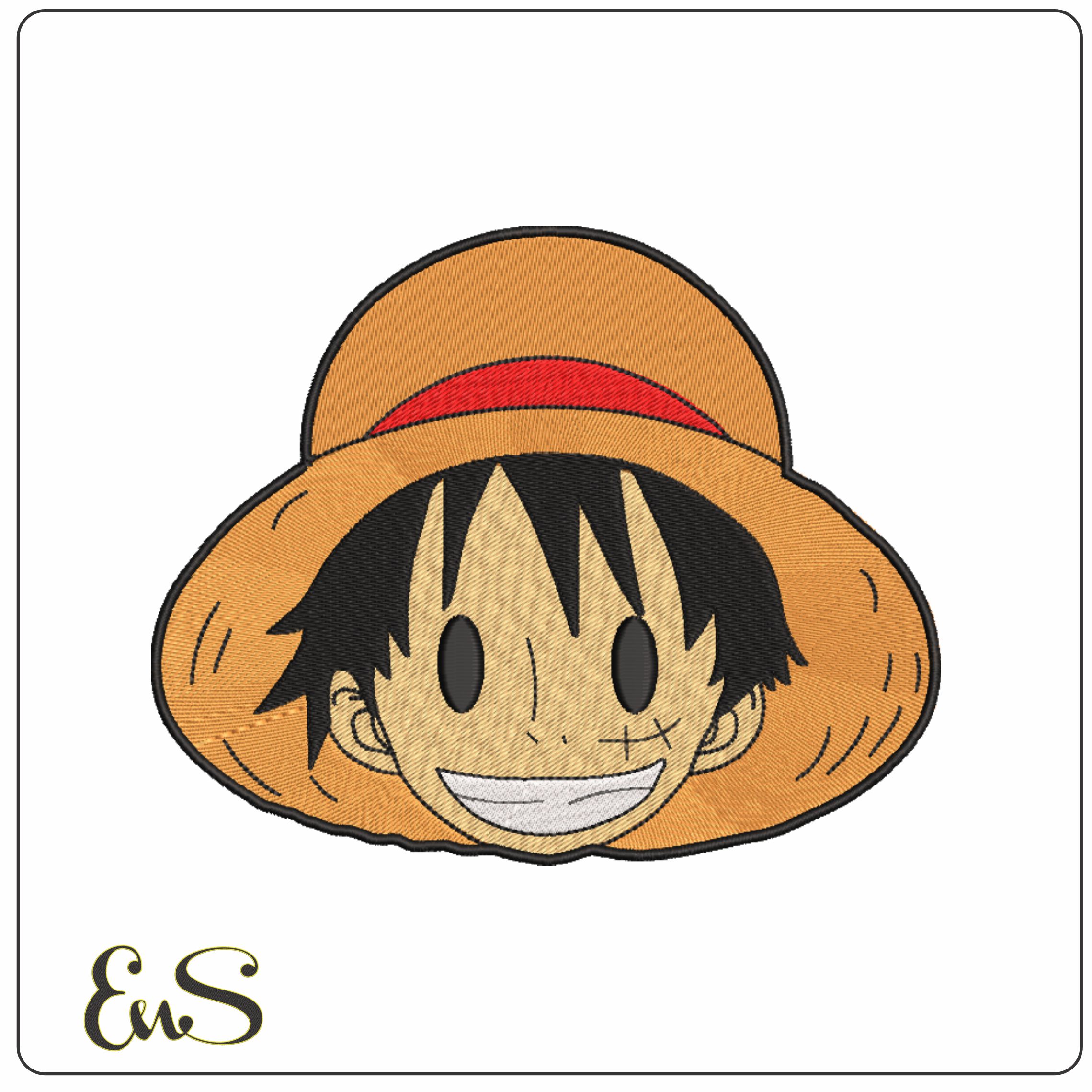 Monkey D Luffy Head Smile - One Piece - Anime-Elegant embroidery design file - instant download