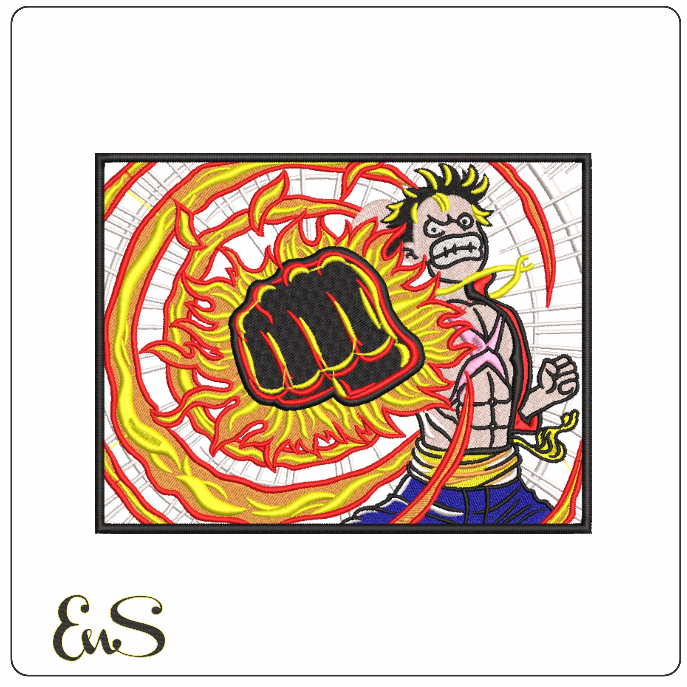 Monkey D Luffy Super Punch - One Piece - Anime-Elegant embroidery design file - instant download