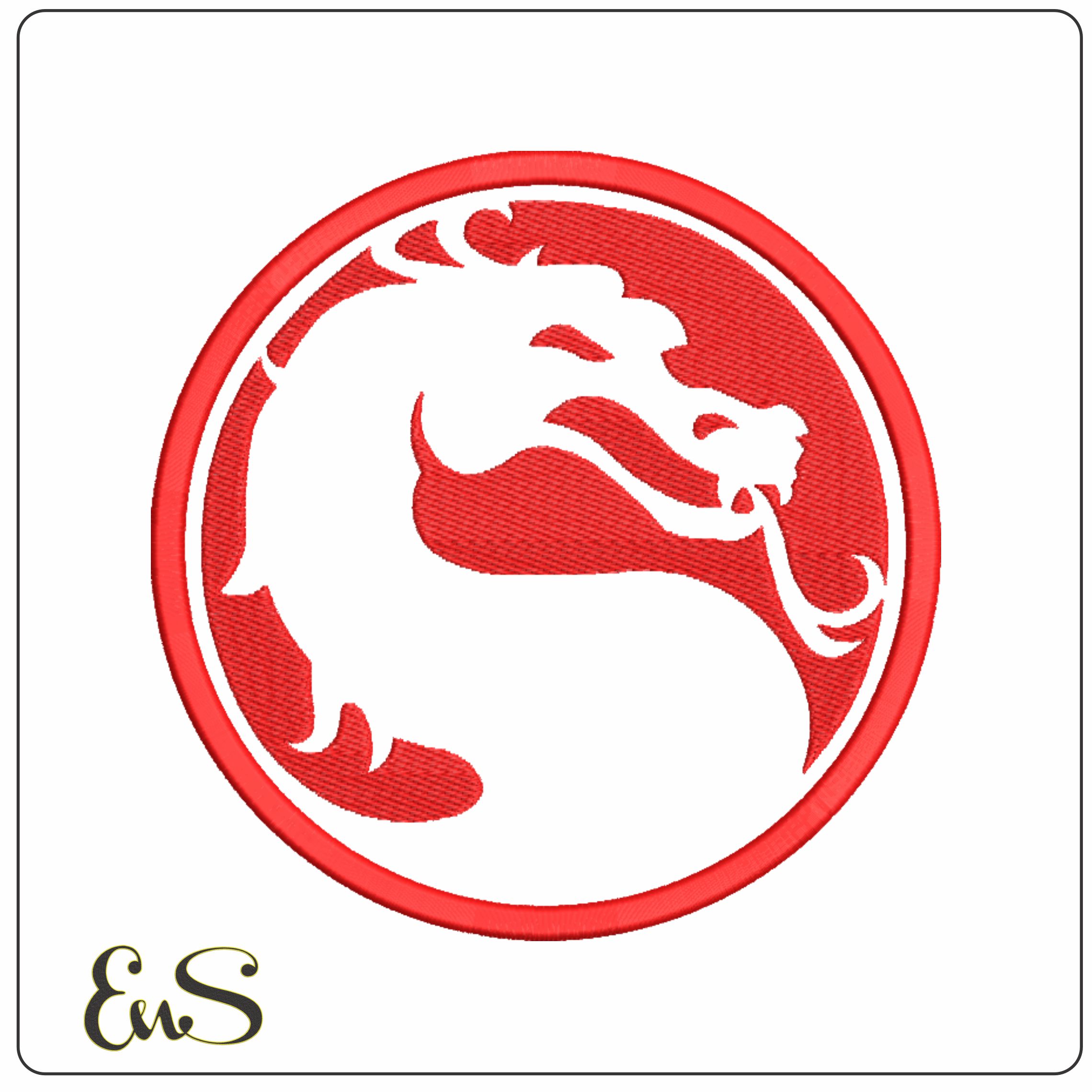 Mortal Combat Logo Inverse-Elegant embroidery design file - instant download