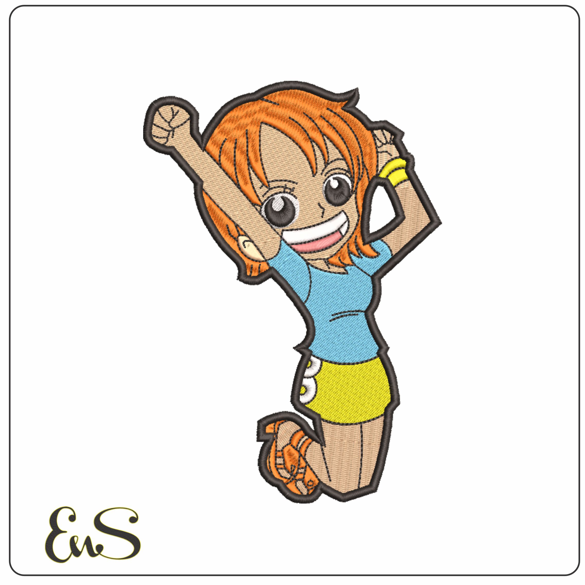 Nami Cat Burglar - One Piece - Anime-Elegant embroidery design file - instant download
