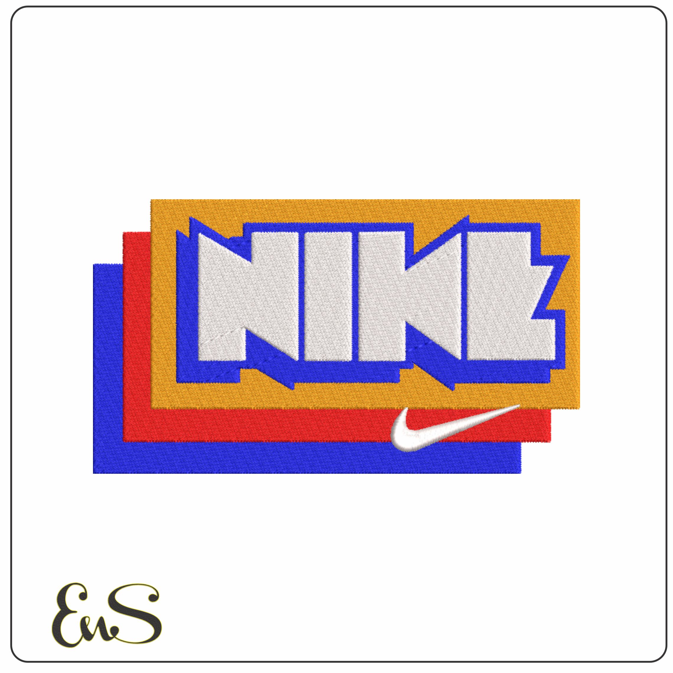 Nike 80s Retro-Elegant embroidery design file - instant download