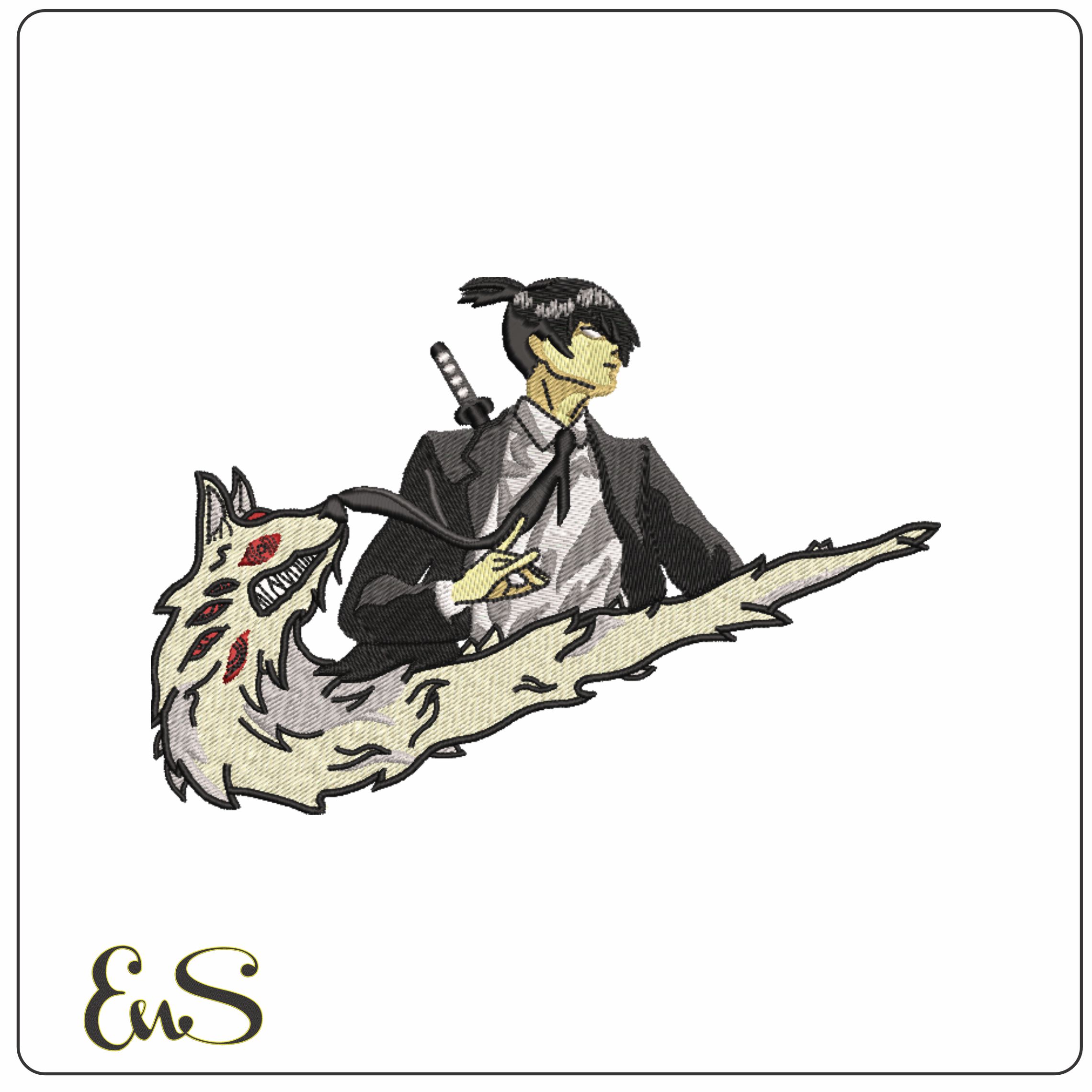 Nike Aki Hayakawa Fox Devil - Chainsaw Man - Anime-Elegant embroidery design file - instant download