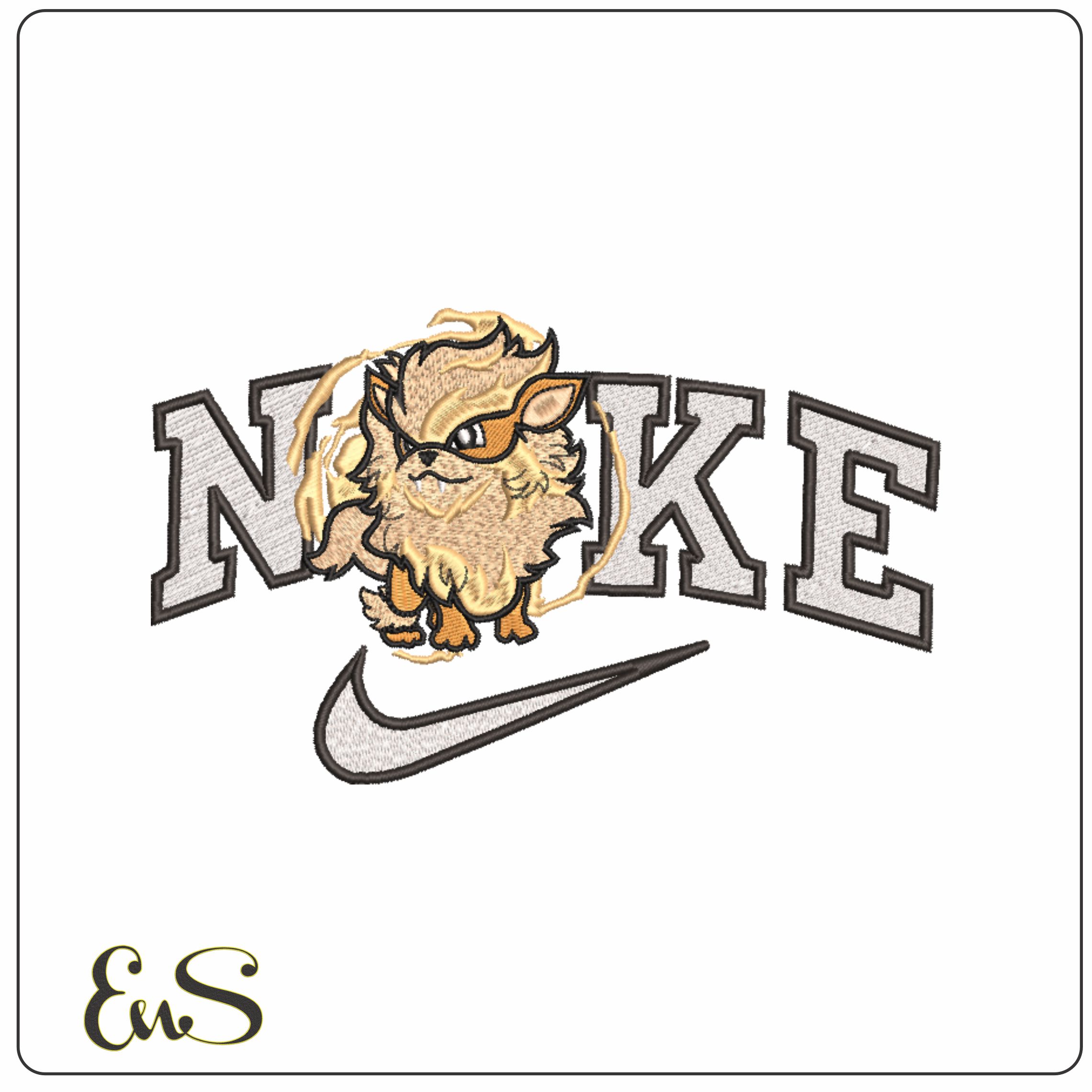 Nike Arcanine - Fire Pokemon - Anime-Elegant embroidery design file - instant download