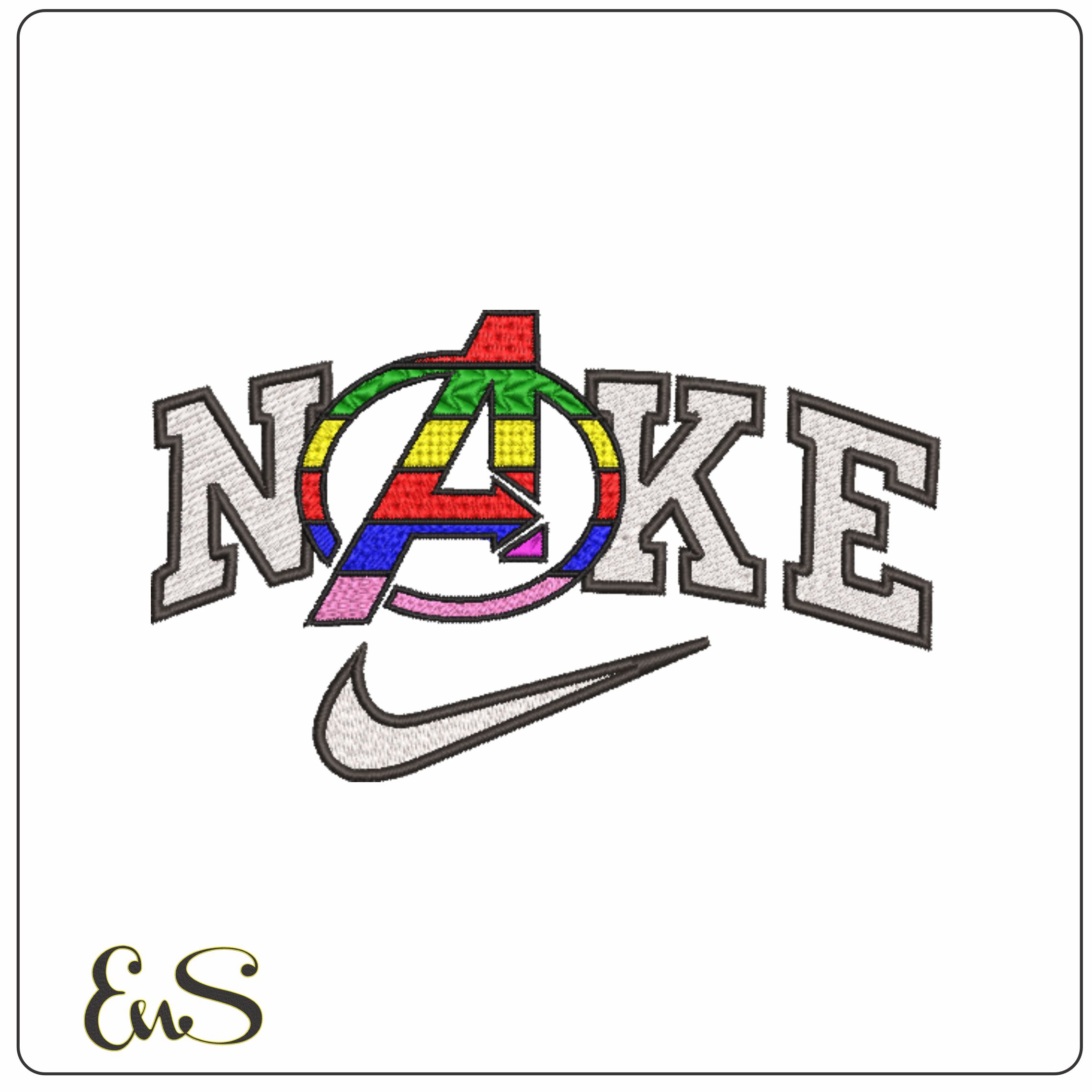 Nike Avengers LGBT Logo - Marvel Comics-Elegant embroidery design file - instant download