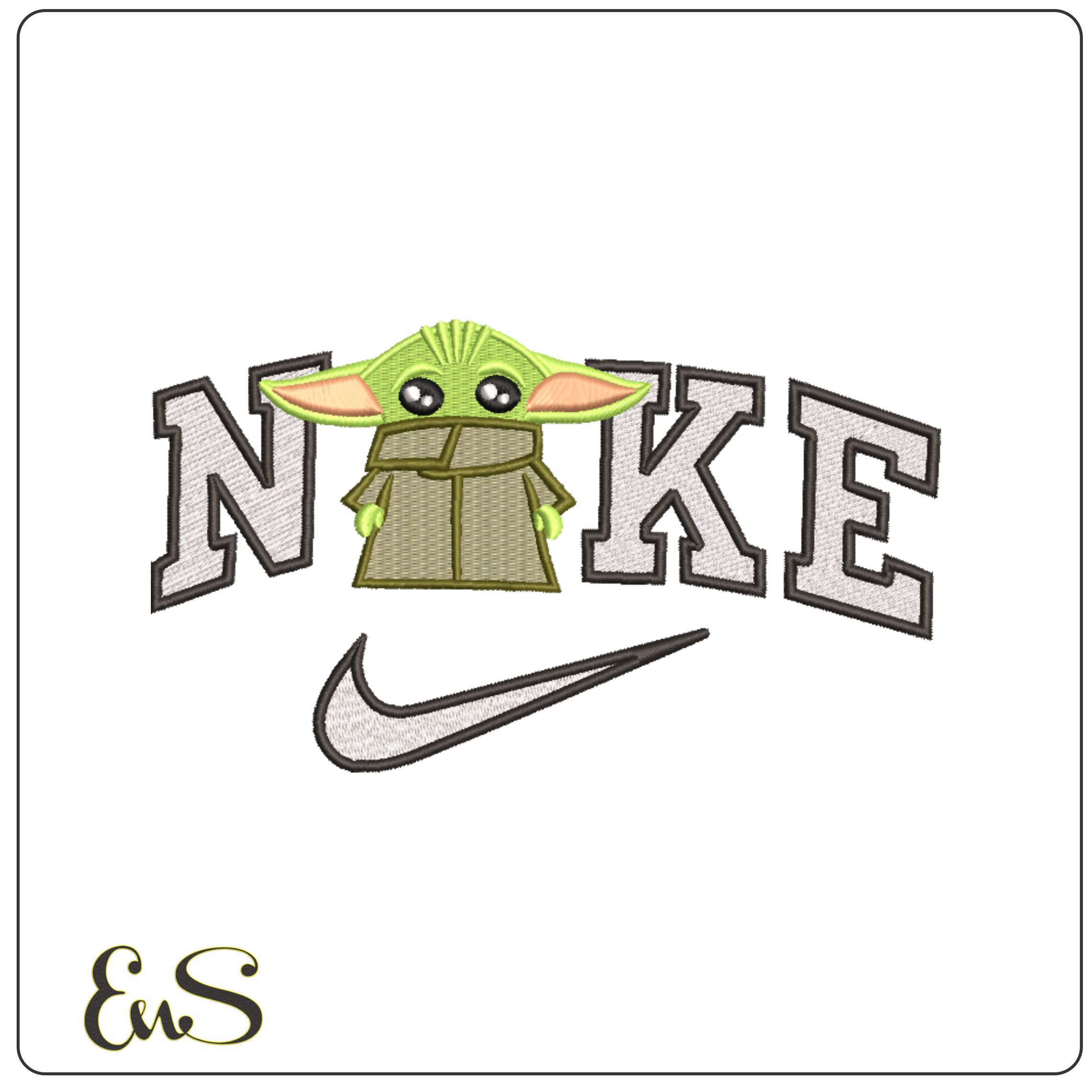 Nike Baby Yoda - Manadlorin - Star Wars-Elegant embroidery design file - instant download