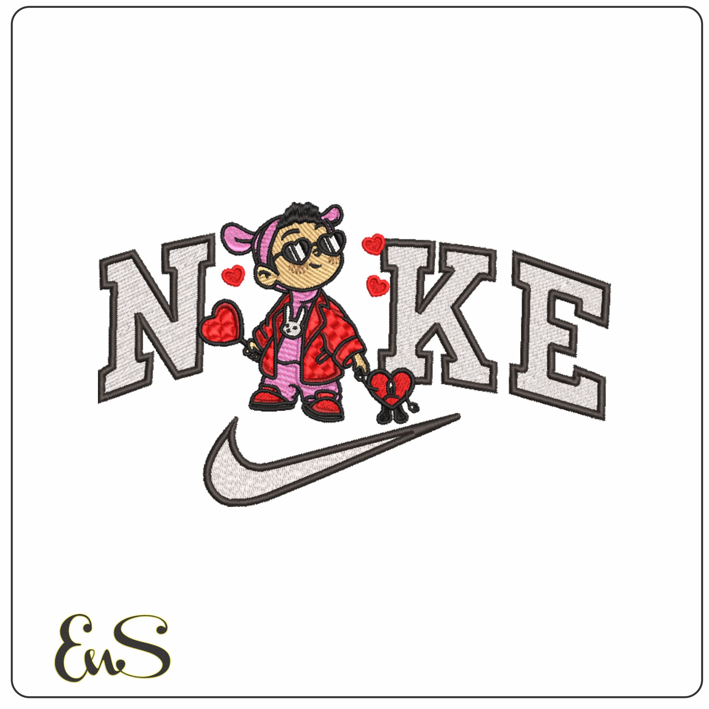 Nike Bad Bunny - Puerto Rican Rapper-Elegant embroidery design file - instant download