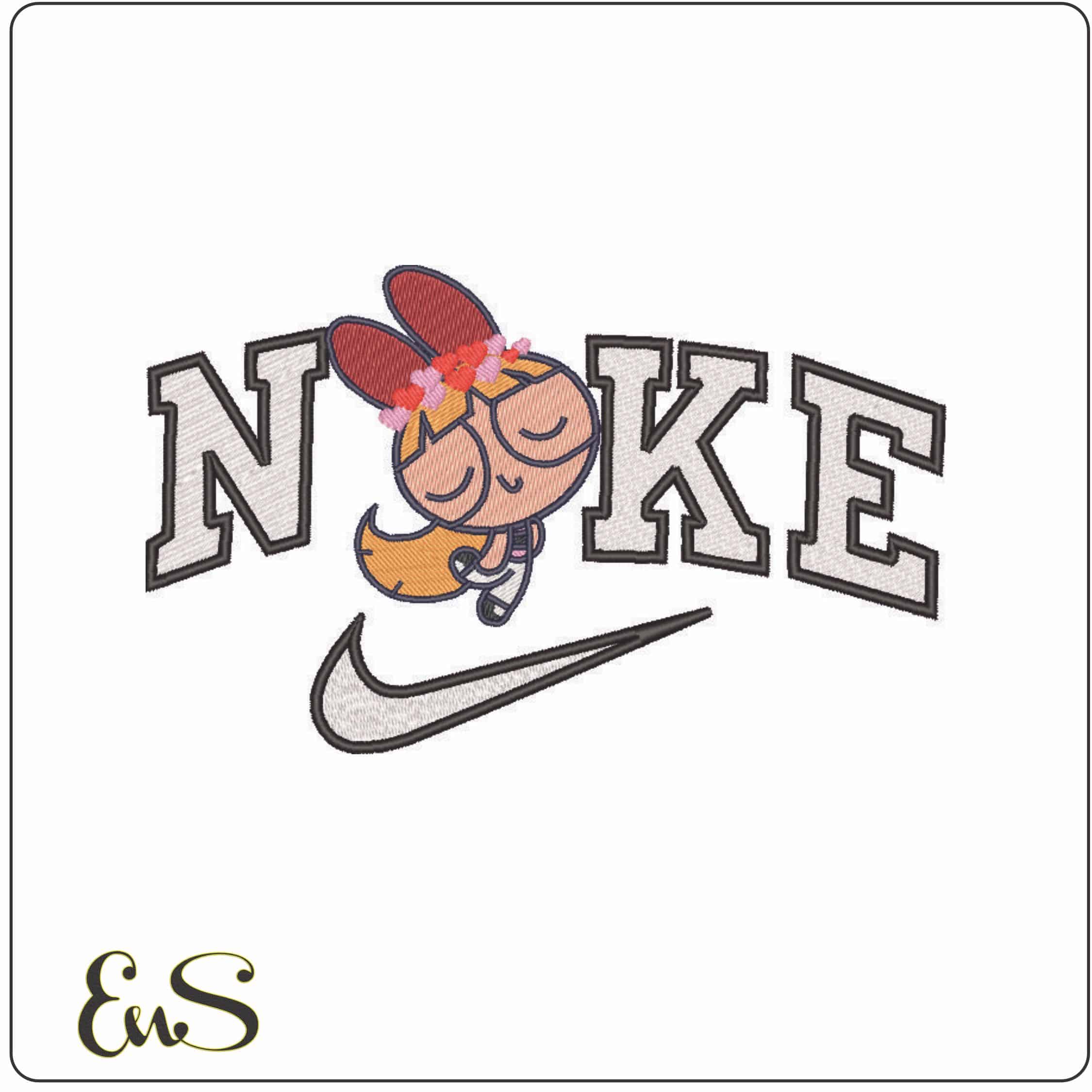 Nike Blossom - Powerpuff Girls-Elegant embroidery design file - instant download