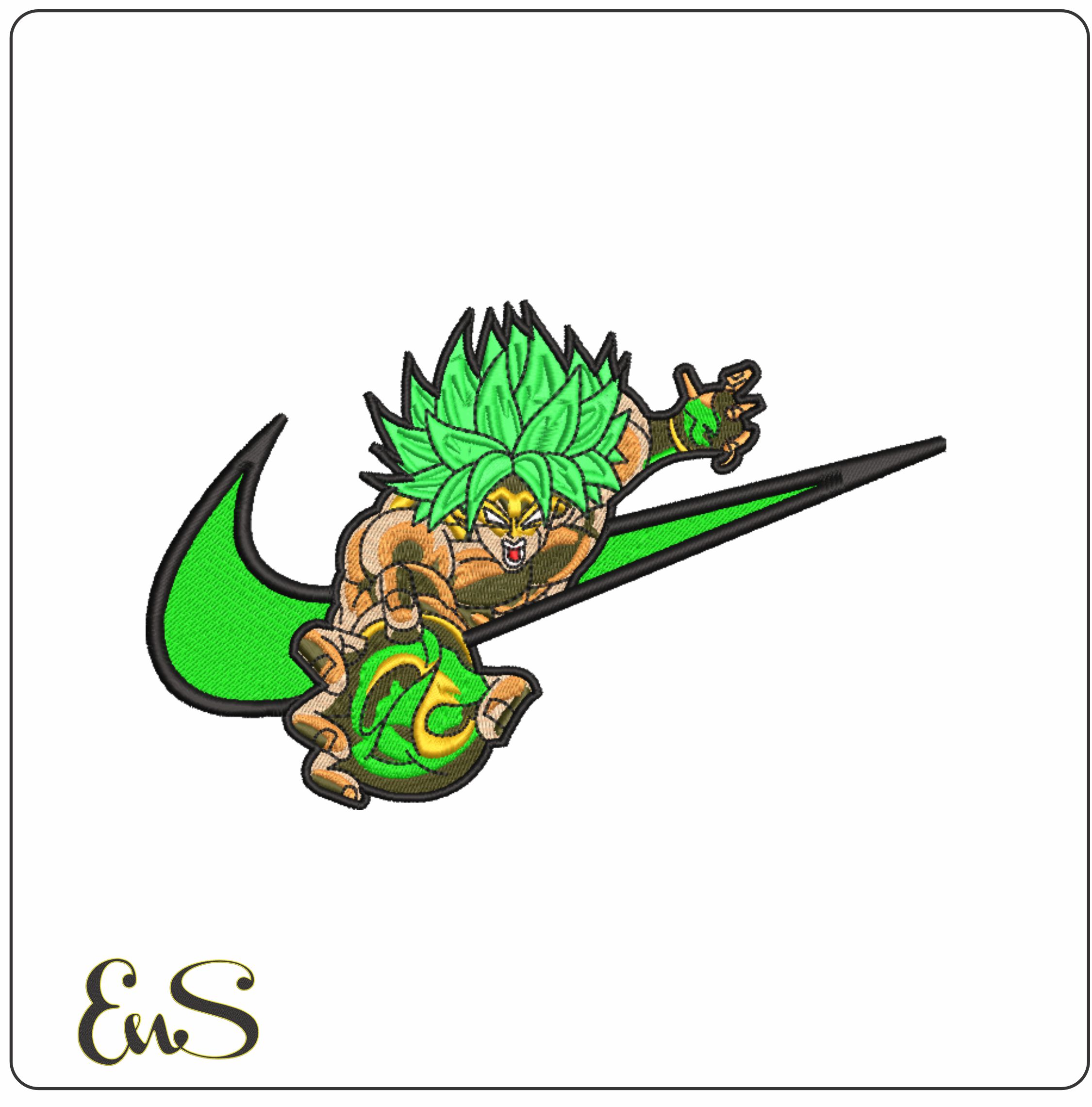 Nike Broly Sayayin - Dragon Ballz - Anime-Elegant embroidery design file - instant download